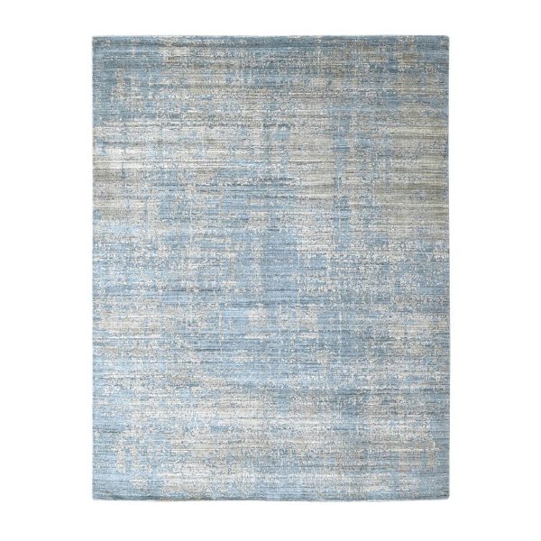 8'x10' Marengo Gray, Modern Design, Hand Loomed, Wool and Plant Based Silk, Textured Pile, Oriental Rug HR10286