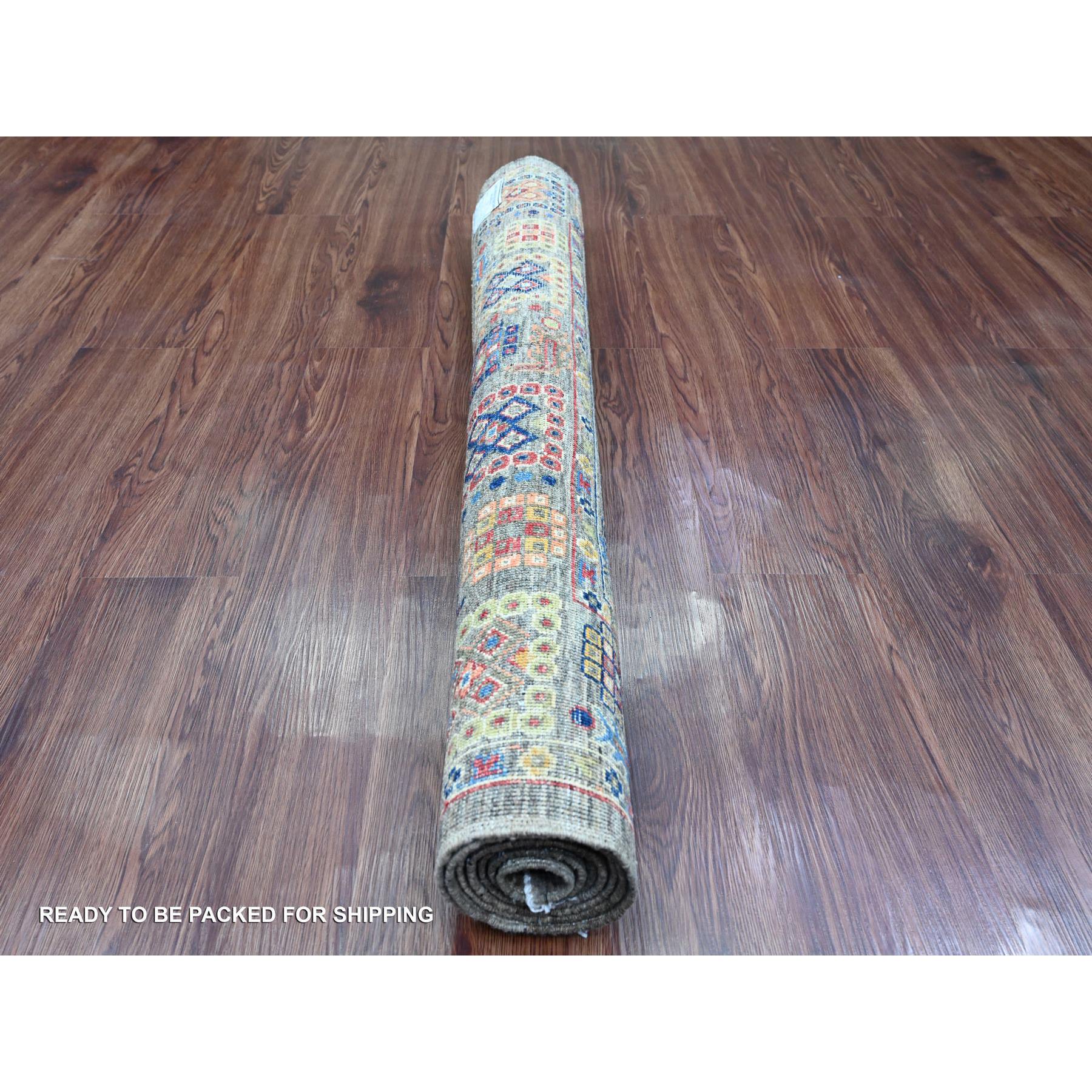 4'x6' Nickel Gray, Aryana Collection, Peshawar with Ziegler Mahal All Over Design, Hand Knotted, High Mountain Wool, Vegetable Dyes, Oriental Rug HR20696 - Image 4