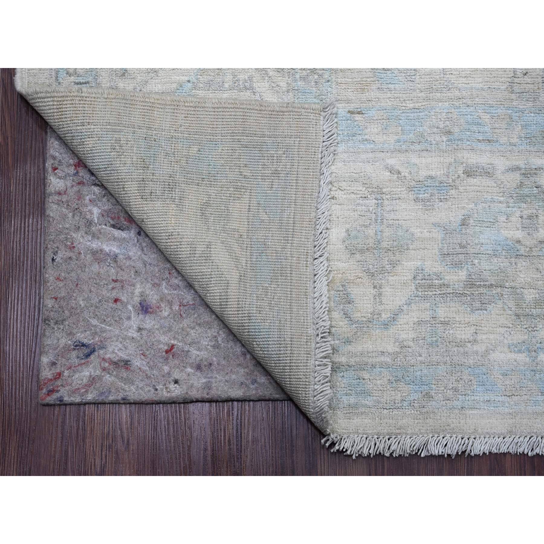 8'4"x9'9" Medium Gray, Peshawar with Heriz All Over Design, High Mountain Wool, Densely Woven, Hand Knotted, Natural Dyes, Oriental Rug HR20916 - Image 4