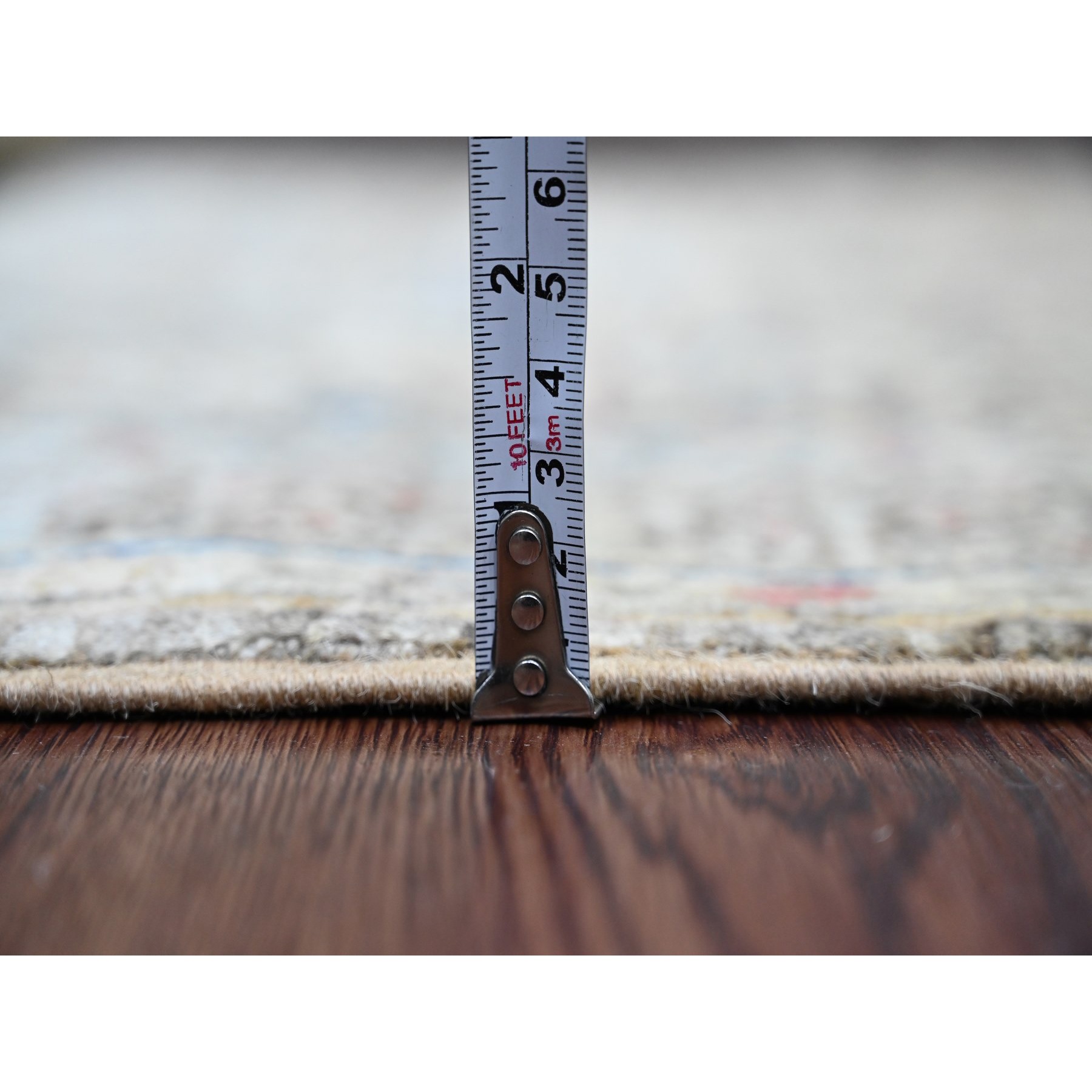 3'9"x6'7" Cedar Brown, Hand Knotted, 14th Century Mamluk Dynasty Pattern with Star Medallion Design, High Mountain Wool, Veggie Dyes, Oriental Rug HR20929 - Image 5