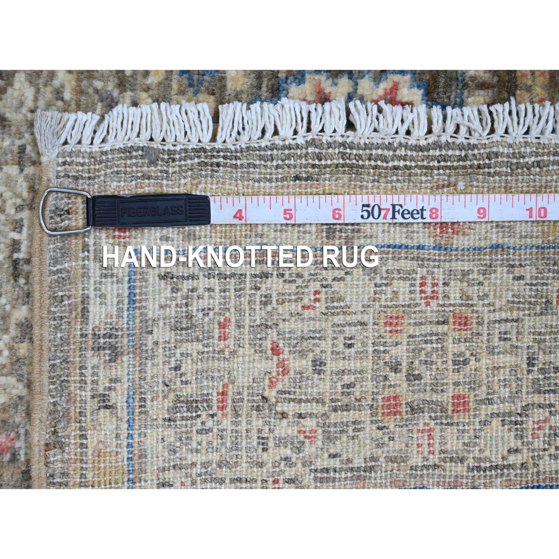 3'9"x6'7" Cedar Brown, Hand Knotted, 14th Century Mamluk Dynasty Pattern with Star Medallion Design, High Mountain Wool, Veggie Dyes, Oriental Rug HR20929 - Image 6