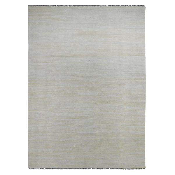 8'9"x12'4" Beige, Flat Weave, Solid Design, Hand Woven, Afghan Kilim, Hand Spun Wool, Vegetable Dyes, Oriental Rug HR20947