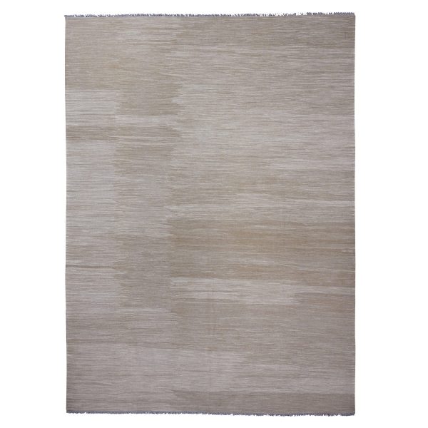 9'x12'1" Beaver Brown, Solid Design, Mixed Wool, Vegetable Dyes, Hand Woven, Kilim, Flat Weave, Oriental Rug HR20948