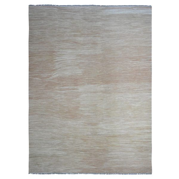 9'1"x12'2" Tumbleweed Brown, Flat Weave, Solid Design, Hand Woven, Afghan Kilim, Hand Spun Wool, Vegetable Dyes, Oriental Rug HR20952