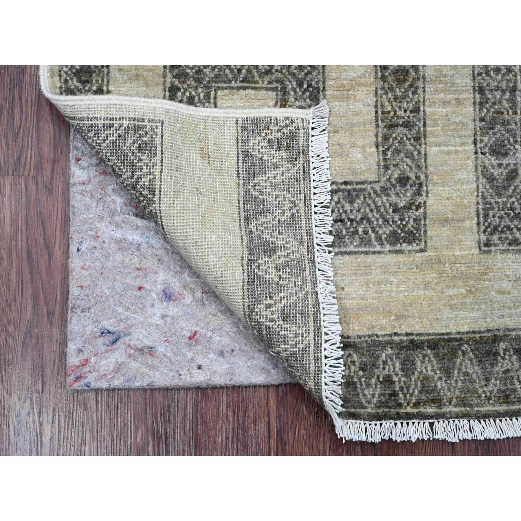2'1"x3'1" Mocha Brown, Moroccan Berber Influence with Geometric Pattern, High Mountain Wool, Denser Weave, Hand Knotted, Sample, Mat, Oriental Rug HR20981 - Image 2