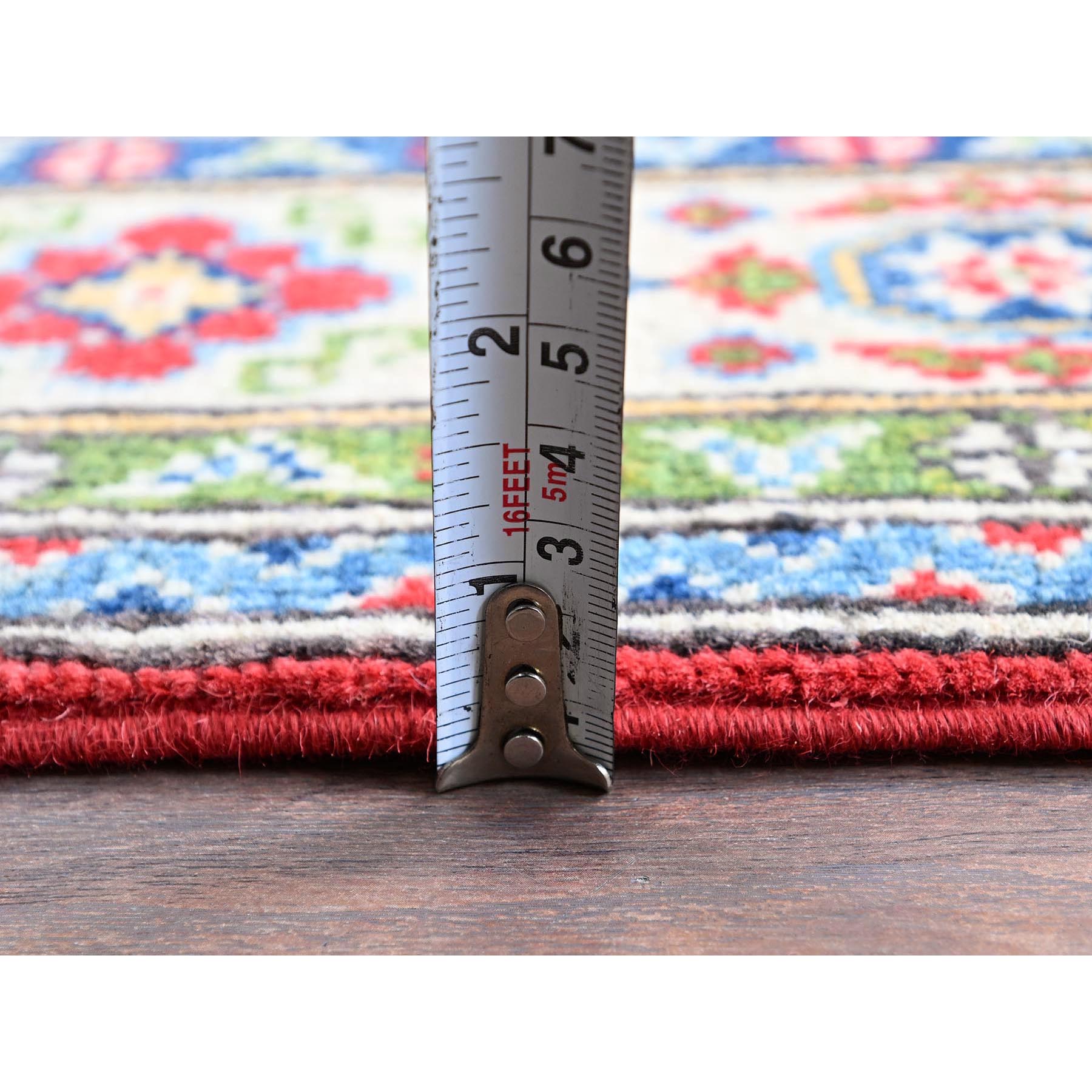 4'x6' Imperial Red, Kazak with Geometric Design, Vegetable Dyes, Hand Knotted, Denser Weave, Soft and Vibrant Wool, Oriental Rug HR359 - Image 6