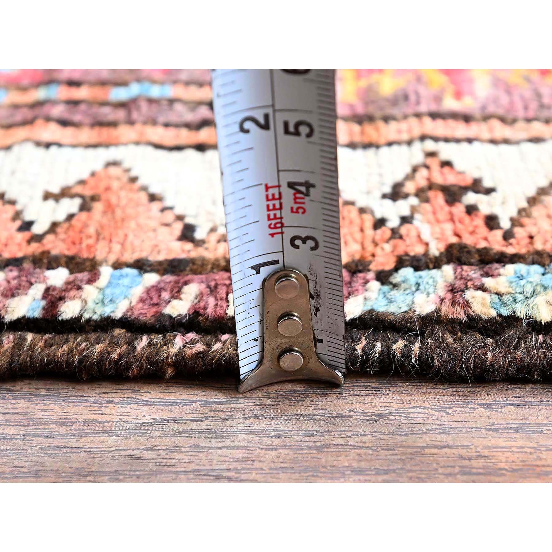 4'5"x5'10" Bayern Blue, Afghan Ersari with Turkish Knot, Caucasian Design Revival, Vegetable Dyes, Densely Woven, Hand Knotted, Soft 100% Wool, Oriental Rug HR605 - Image 6