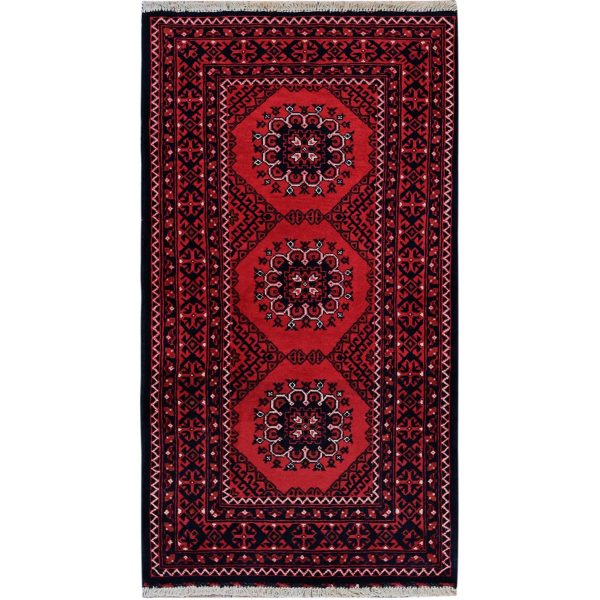 2'2"x3'10" Berry Red, Afghan Khamyab with Flower Design, Hand Knotted, Soft and Shiny Wool, Vegetable Dyes, Mat, Sample, Oriental Rug HR718