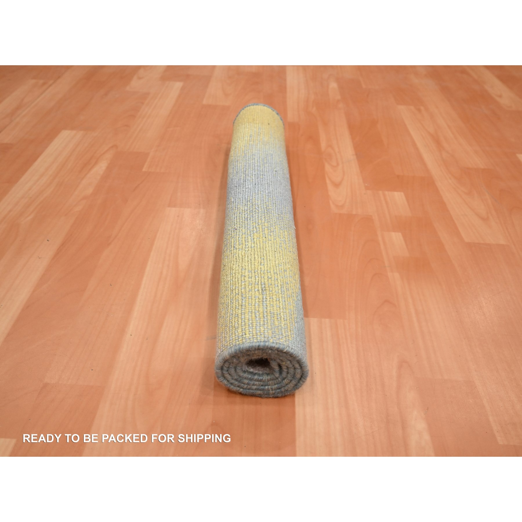2'x3'1" Pink with Pastel Colors, Modern Design, Wool and Silk, Hand Knotted, Sample, Mat, Oriental Rug HR75665 - Image 5