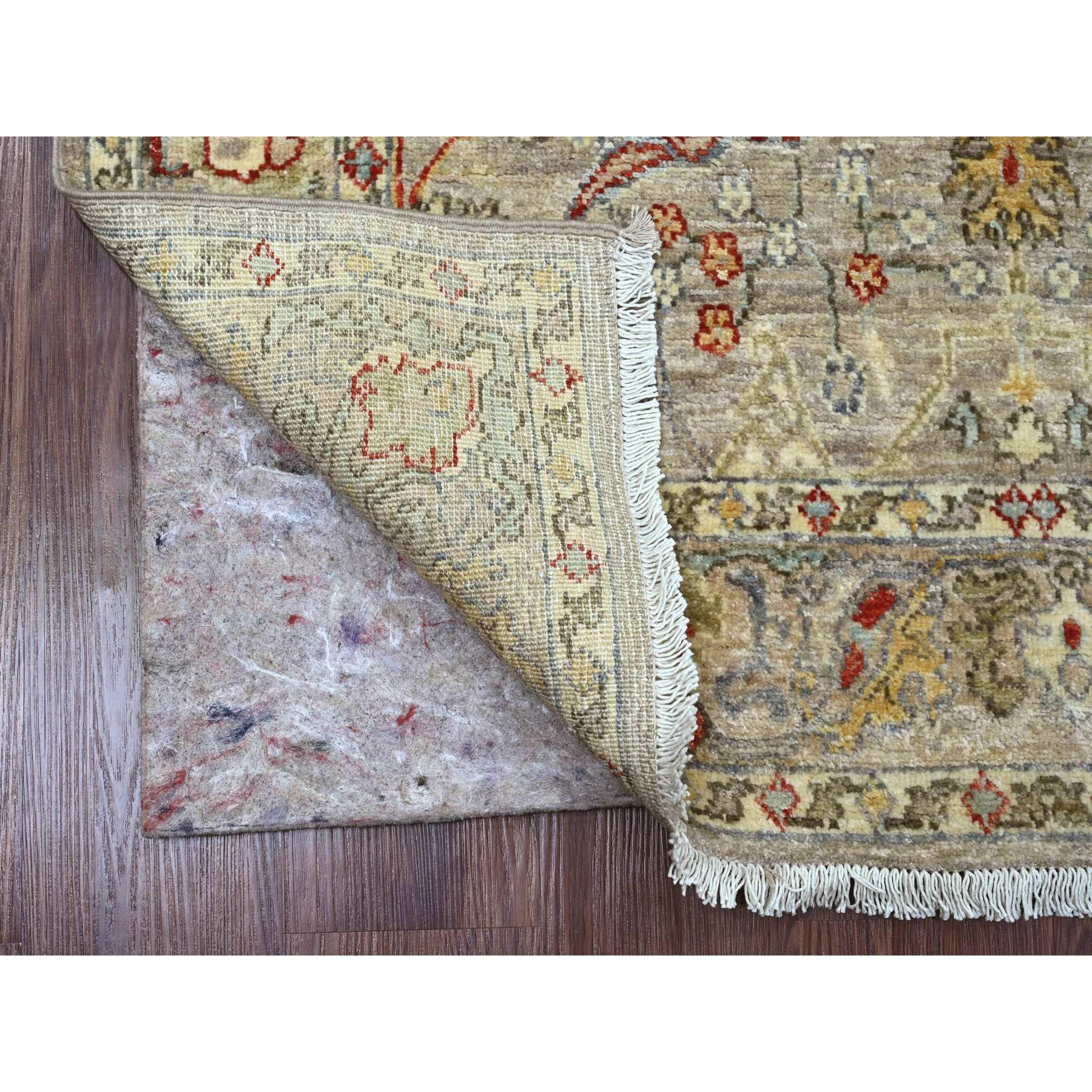 3'10"x5'9" Stone Gray, Hand Knotted, Peshawar with Bijar Garus Design, Aryana Collection, Vegetable Dyes, High Mountain Wool, Densely Woven, Oriental Rug HR89971 - Image 2