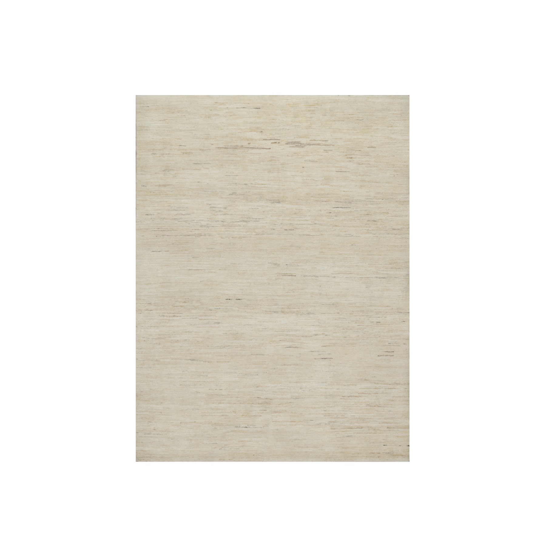 4'9"x6'4" Linen White, Modern, Plain Design, Lori Buft Gabbeh, Thick and Plush, Pure Wool, Hand Knotted, Oriental Rug HR91294