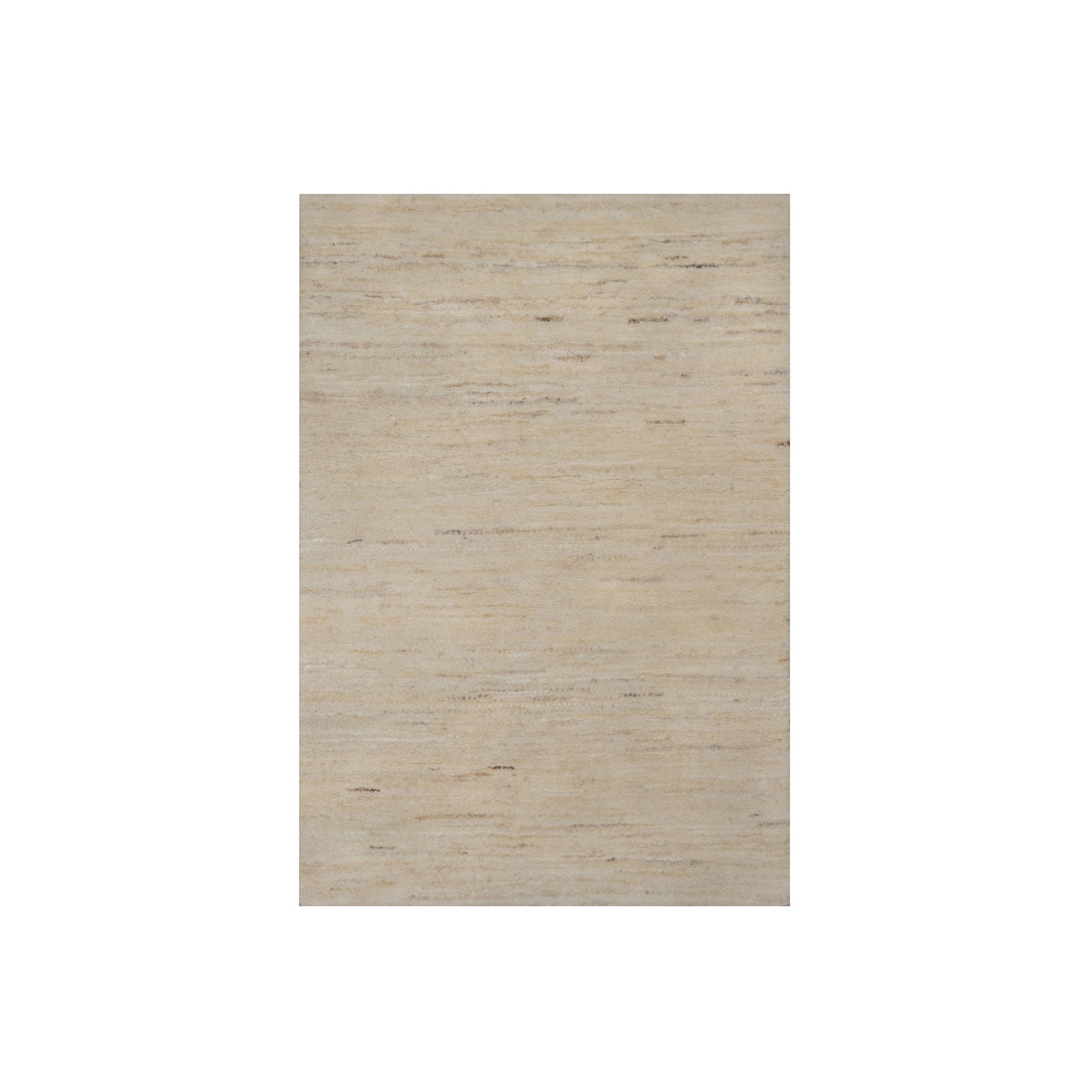 2'x3' Bone White, Thick and Plush, Modern, Plain Design, Lori Buft Gabbeh, Pure Wool, Hand Knotted, Mat, Oriental Rug HR91295