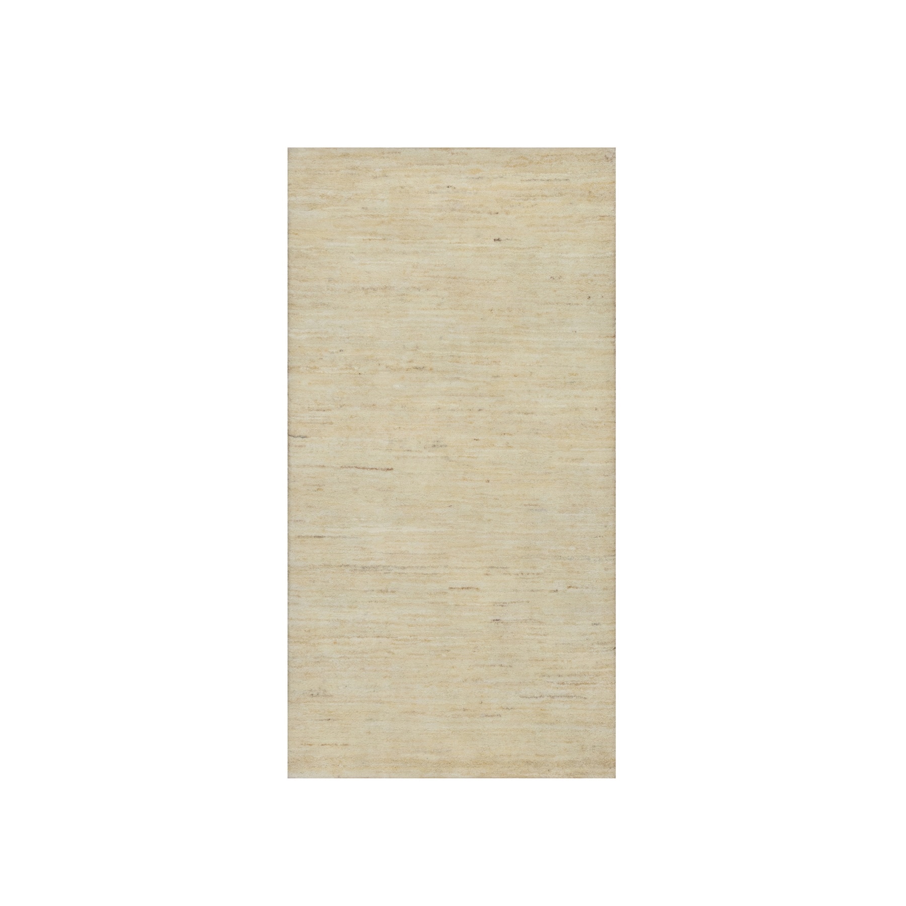 2'4"x11'4" Bone White, Plain Design, Lori Buft Gabbeh, Thick and Plush, Pure Wool, Modern, Hand Knotted, Runner, Oriental Rug HR91299