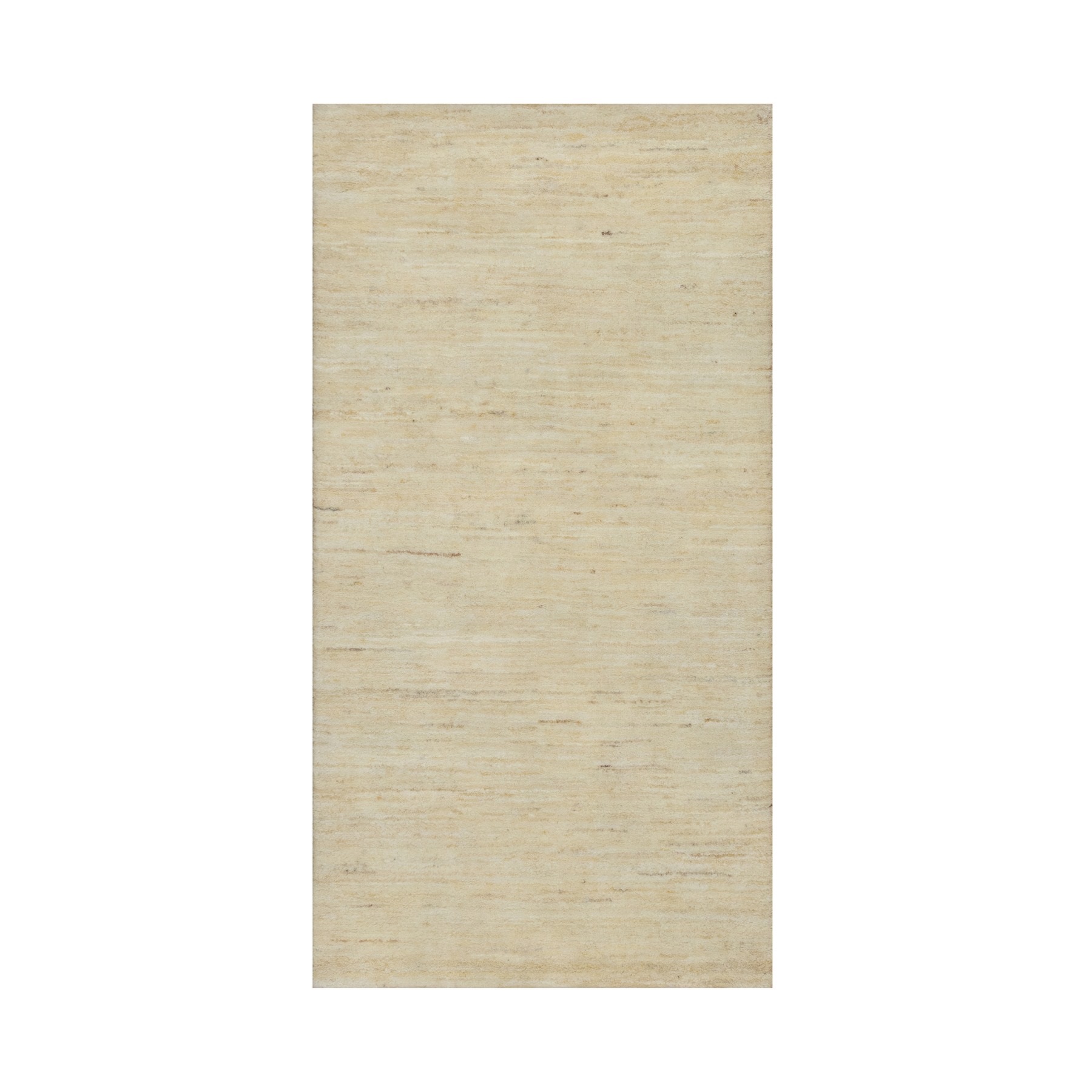 2'4"x11'5" Parchment White, Thick and Plush, Modern, Plain Design, Lori Buft Gabbeh, Pure Wool, Hand Knotted, Runner, Oriental Rug HR91301