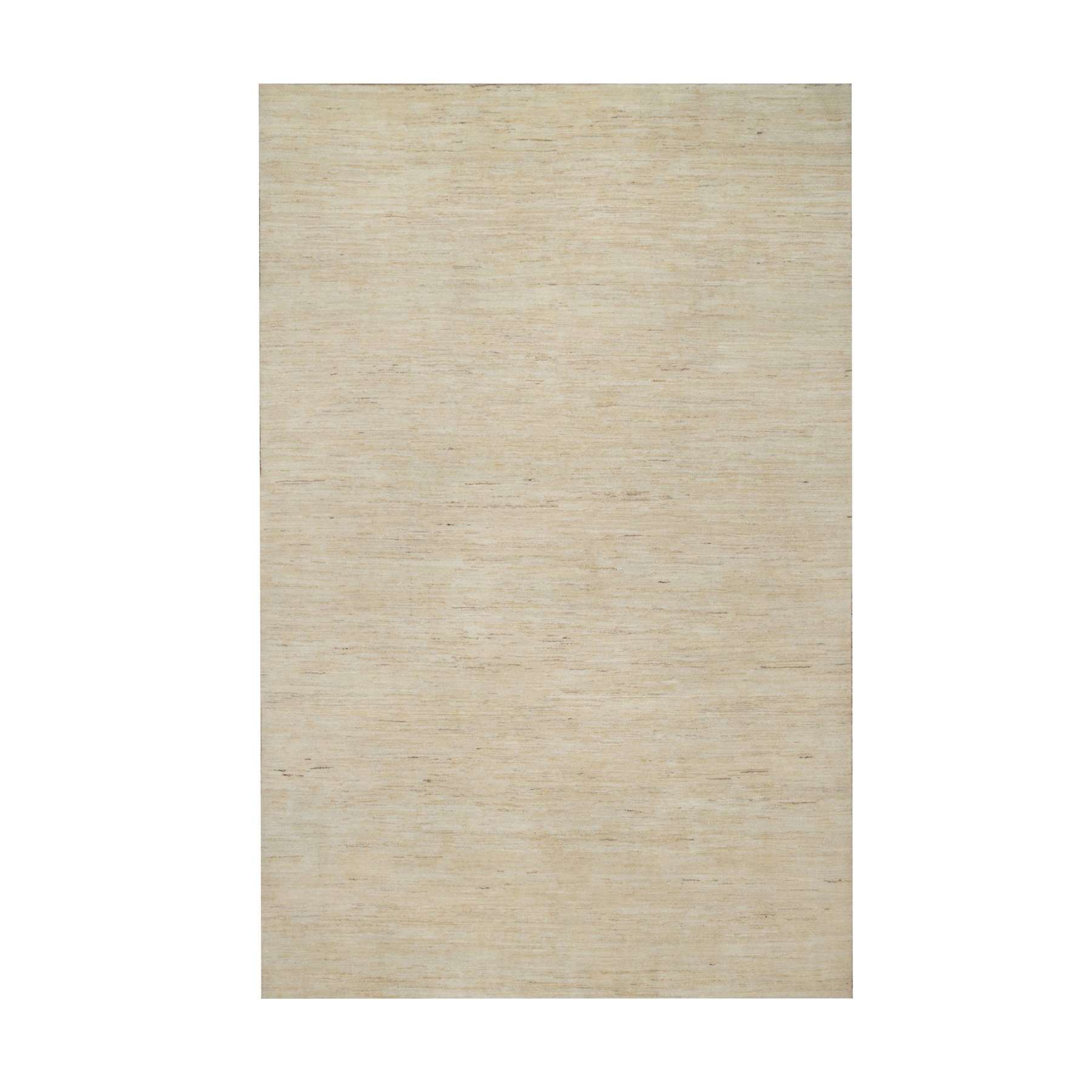 6'4"x9'9" Swan White, Modern, Plain Design, Lori Buft Gabbeh, Thick and Plush, Pure Wool, Hand Knotted, Oriental Rug HR91302