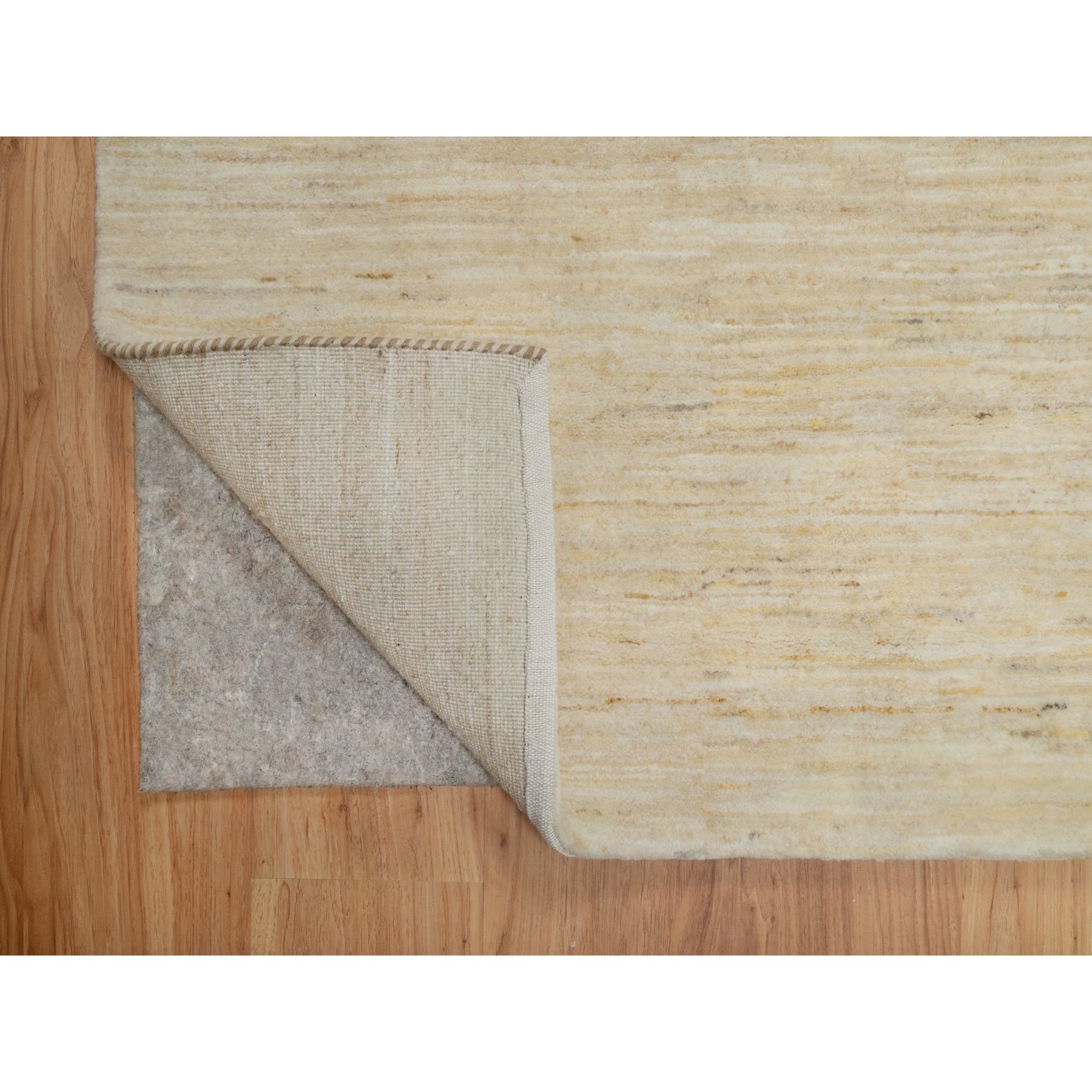 6'4"x9'9" Swan White, Modern, Plain Design, Lori Buft Gabbeh, Thick and Plush, Pure Wool, Hand Knotted, Oriental Rug HR91302 - Image 4