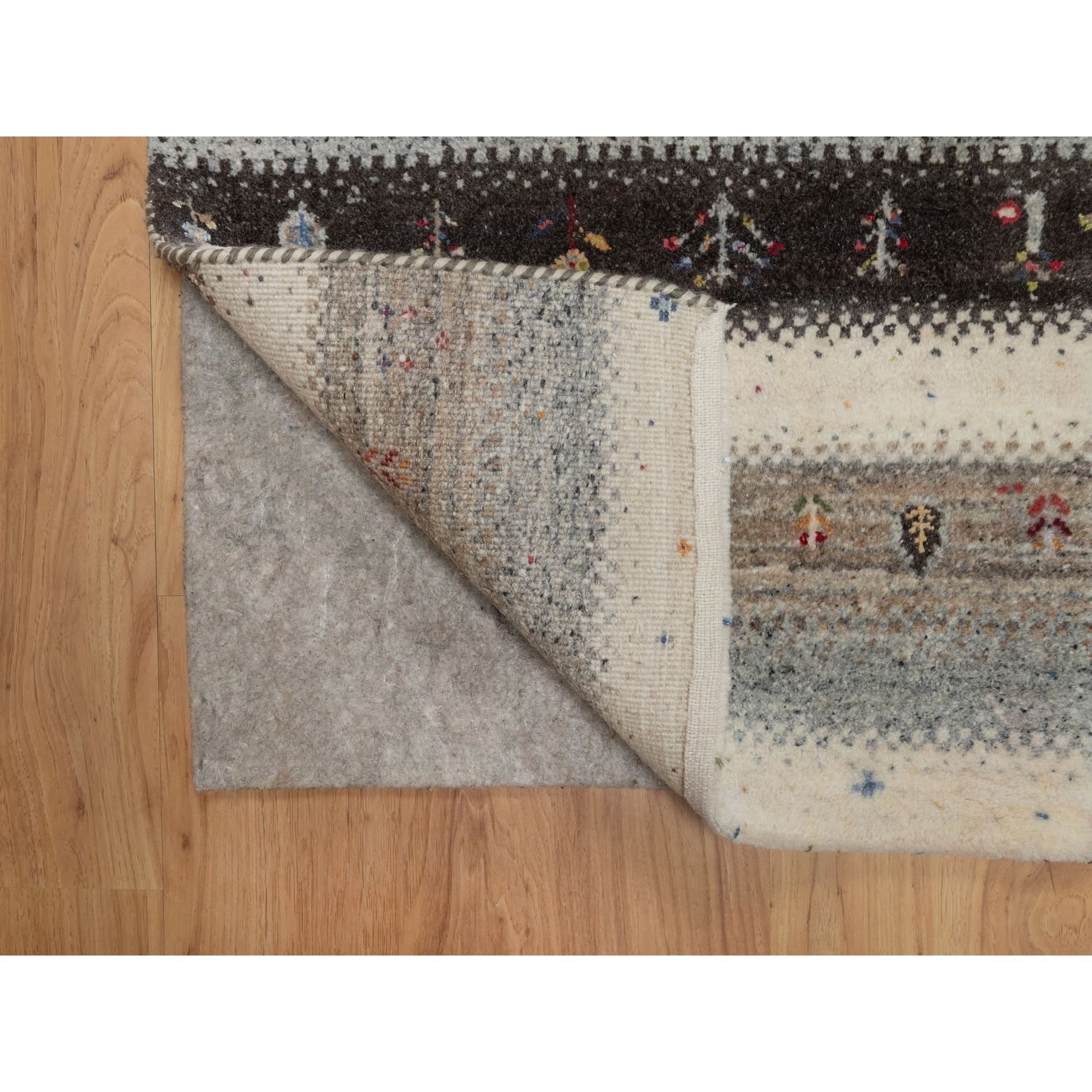 2'x3'1" Linen White, Lori Buft Gabbeh with Small Tree Design, Modern, Thick and Plush, Hand Knotted, 100% Wool, Mat, Oriental Rug HR91328 - Image 3