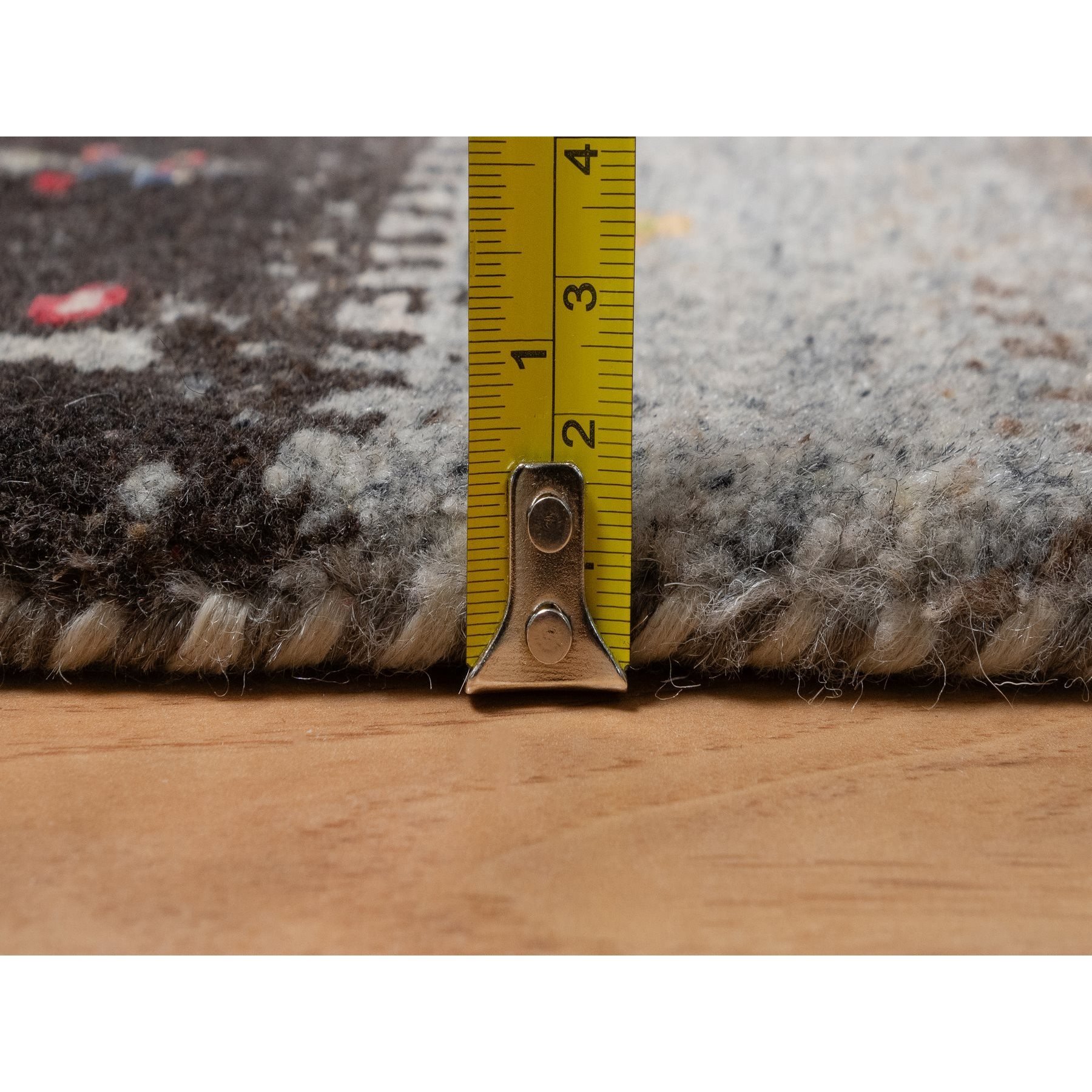 2'x3'1" Linen White, Lori Buft Gabbeh with Small Tree Design, Modern, Thick and Plush, Hand Knotted, 100% Wool, Mat, Oriental Rug HR91328 - Image 7