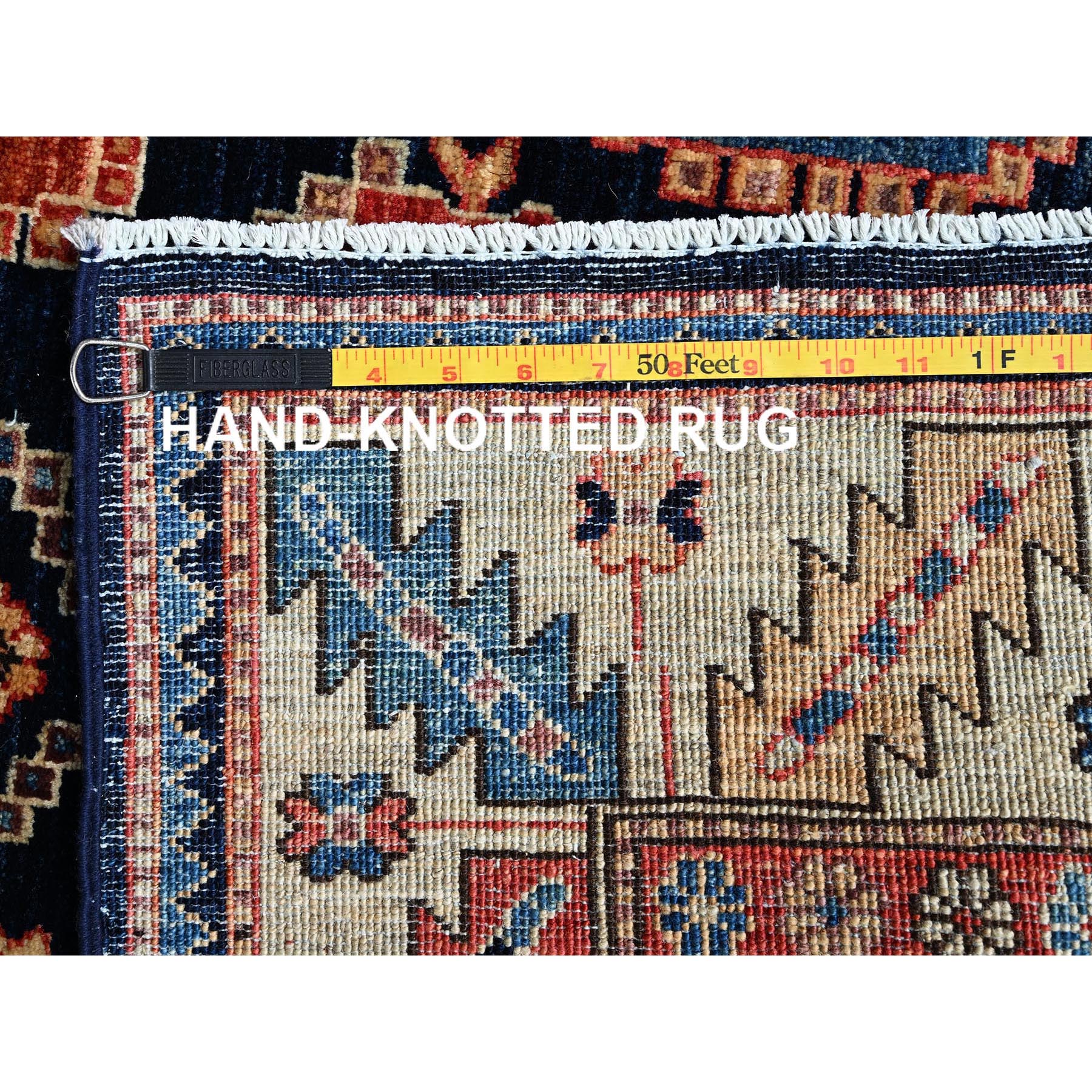 4'x9'9" Midnight Blue, Northwest Persian with Large Paisley Design, Aryana Grade, Vegetable Dyes, Soft Pile, High Mountain Wool, Hand Knotted, Densely Woven, Extra Wide Runner, Oriental Rug HR1065 - Image 7