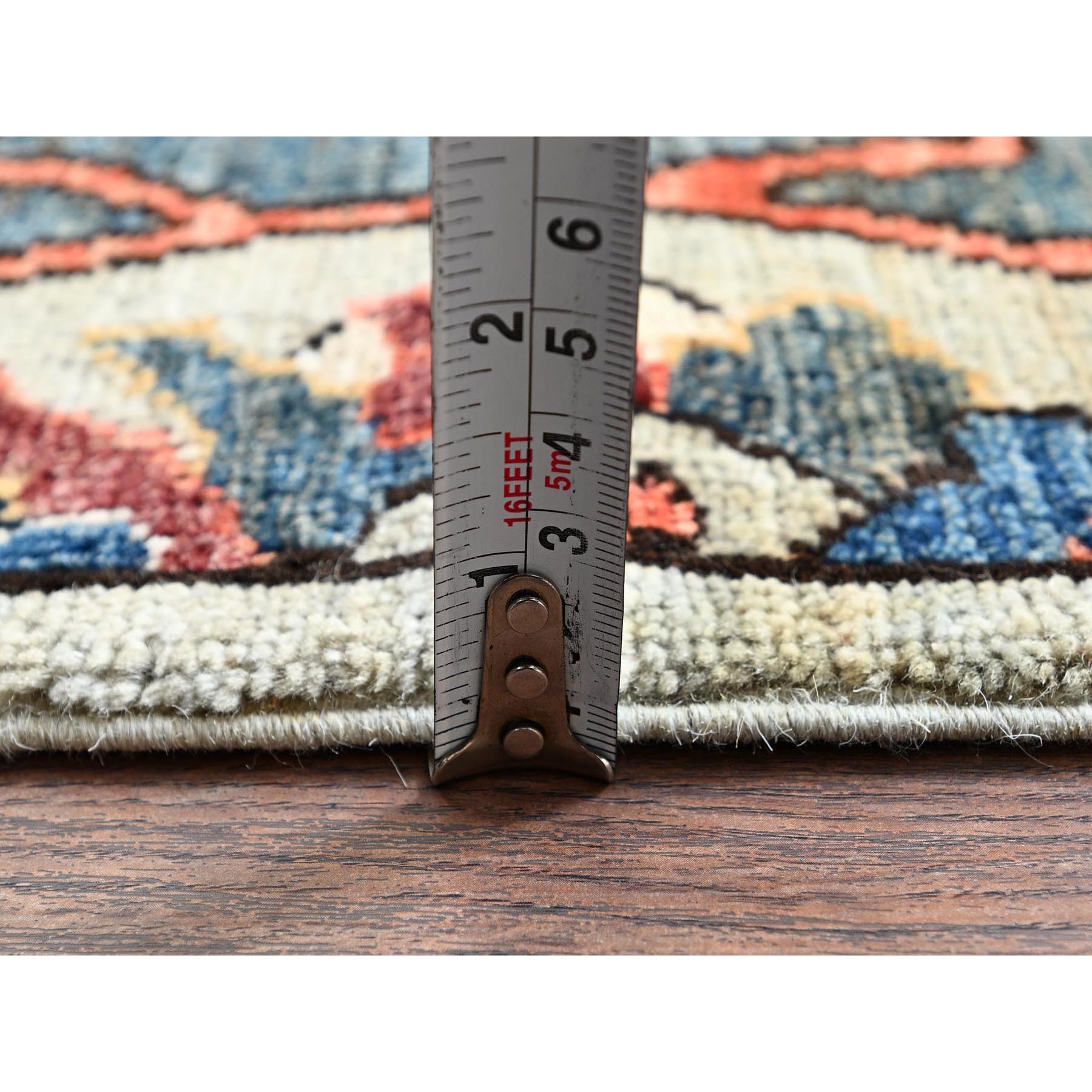 2'9"x9'10" Castle Gray, Bijar Garus Design, Aryana Grade, Vegetable Dyes, Soft Pile, High Mountain Wool, Hand Knotted, Densely Woven, Runner, Oriental Rug HR1071 - Image 6