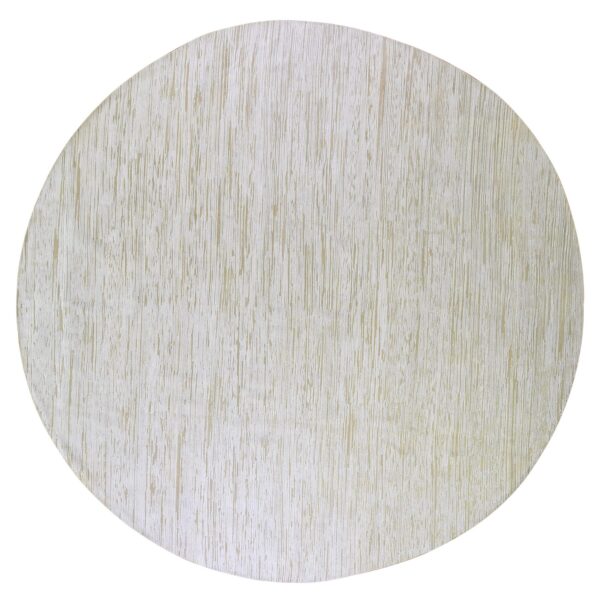 12'x12' Striae Design Hand Knotted Ivory Silk with Textured Wool Tone on Tone Hi-Low Pile Round Oriental Rug HR66798