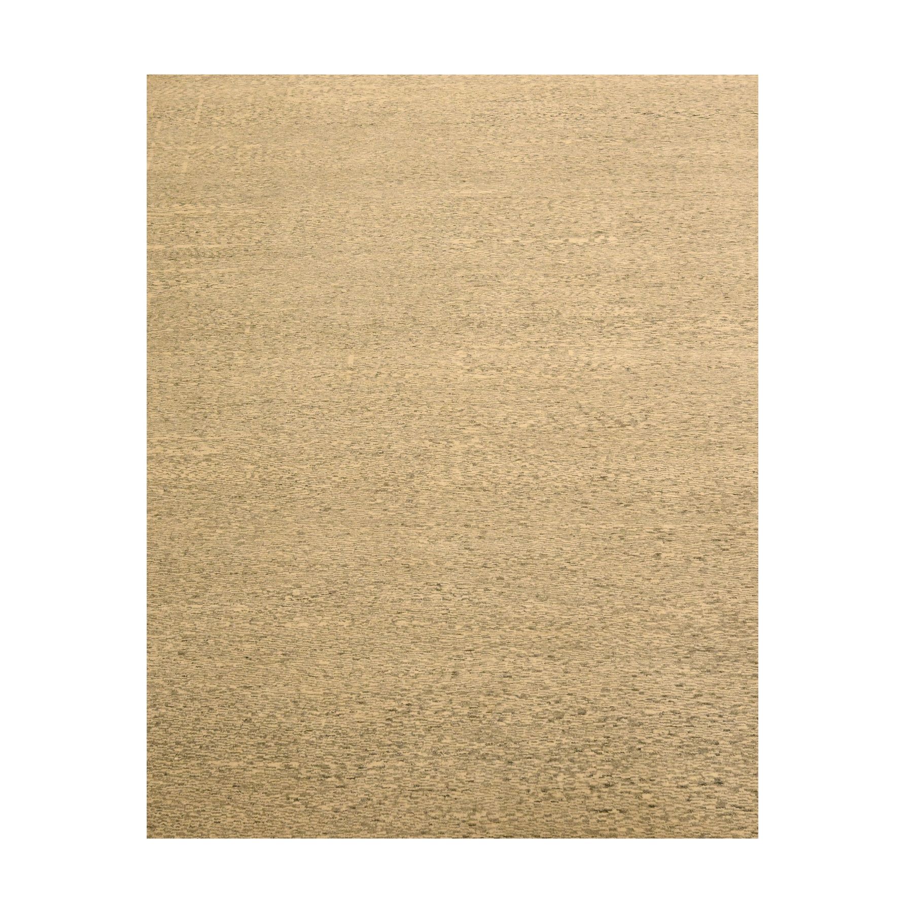 7'9"x9'7" Beige, Tone on Tone, Undyed Natural Wool, Grass Design, Hand Knotted, Oriental Rug HR76183