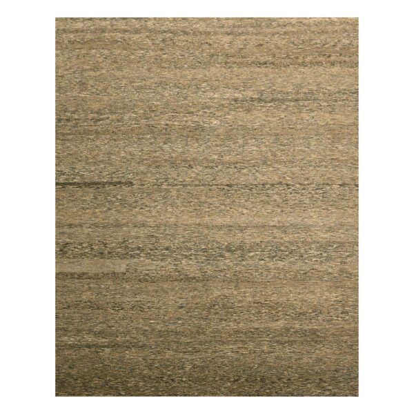 7'6"x10' Bison Brown, Modern Grass Design with Distinct Abrash, Undyed Natural Wool, Tone on Tone, Hand Knotted, Oriental Rug HR76196