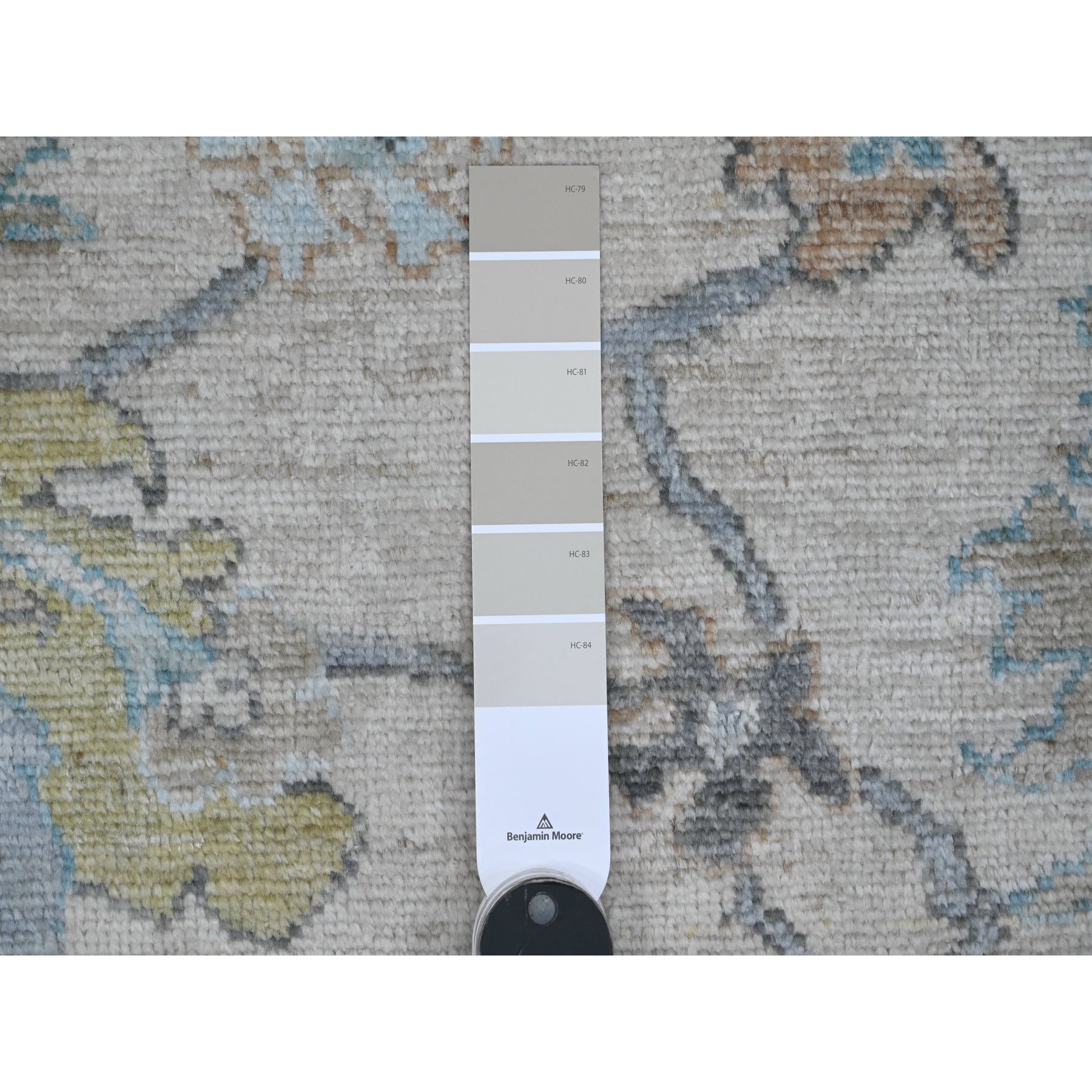 8'1"x15'7" Platinum Gray, Wool Foundation, Natural Dyes With Rural Floral All Over Design, Hand Knotted Afghan Angora Oushak, XL Oriental Rug HR89260 - Image 7