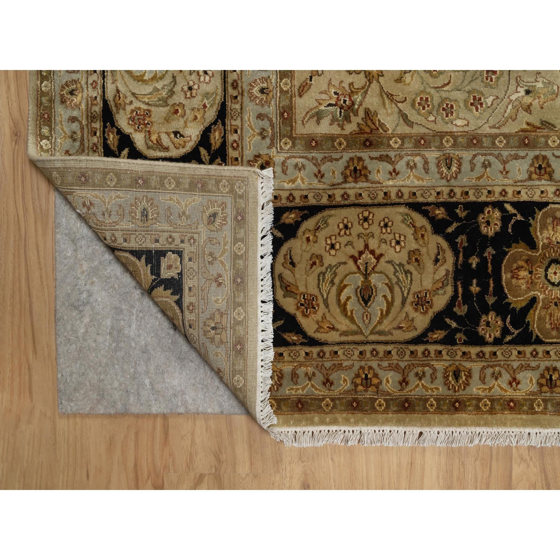 8'x10' Sand Brown, Kashan Design, 300 KPSI, Hand Spun New Zealand Wool with Silk, Soft Pile, Hand Knotted, Oriental Rug HR91431 - Image 4