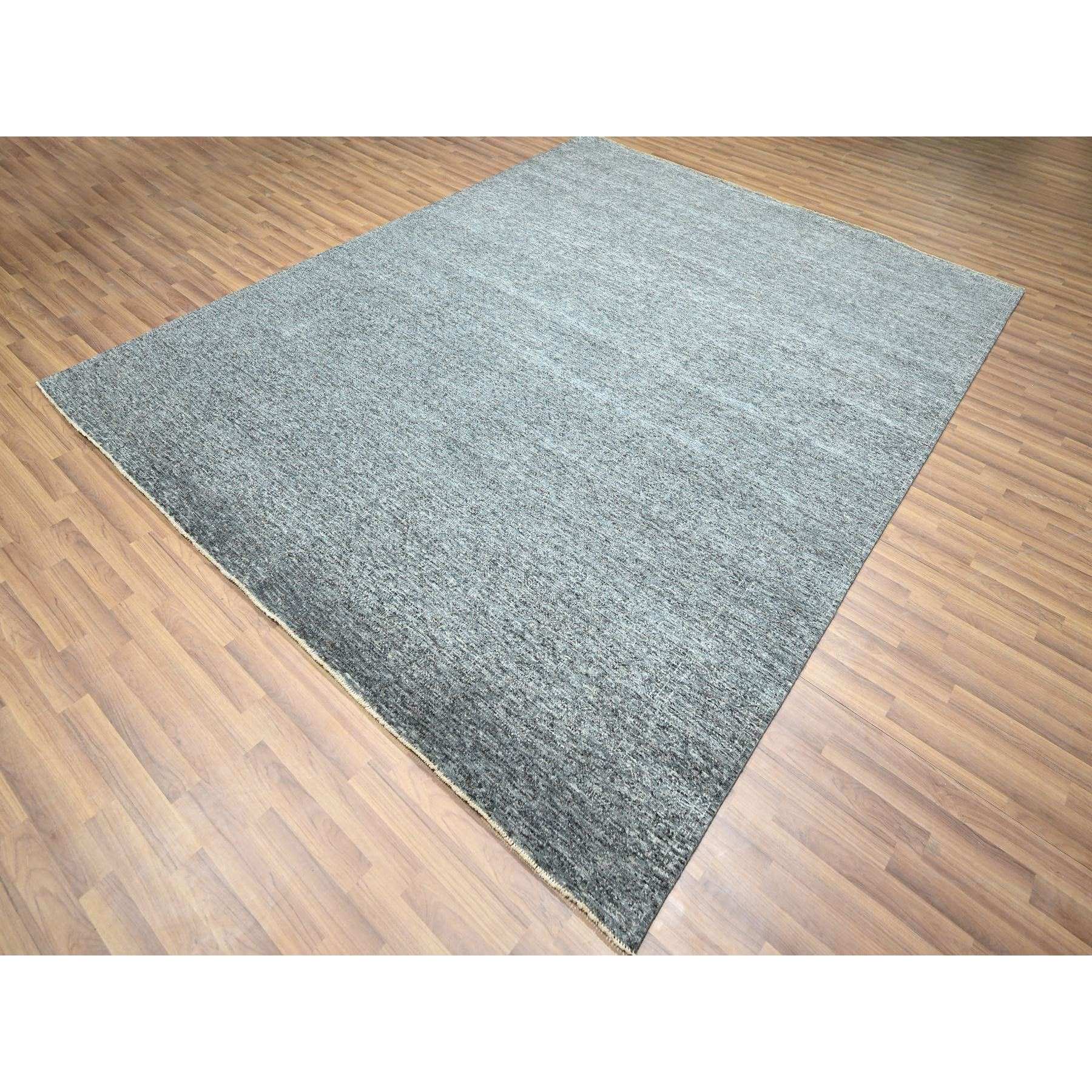 8'3"x10'1" Anchor Gray, Salt and Pepper Design, Tone on Tone, Hand Knotted, 100% Wool, Oriental Rug HR76380 - Image 3