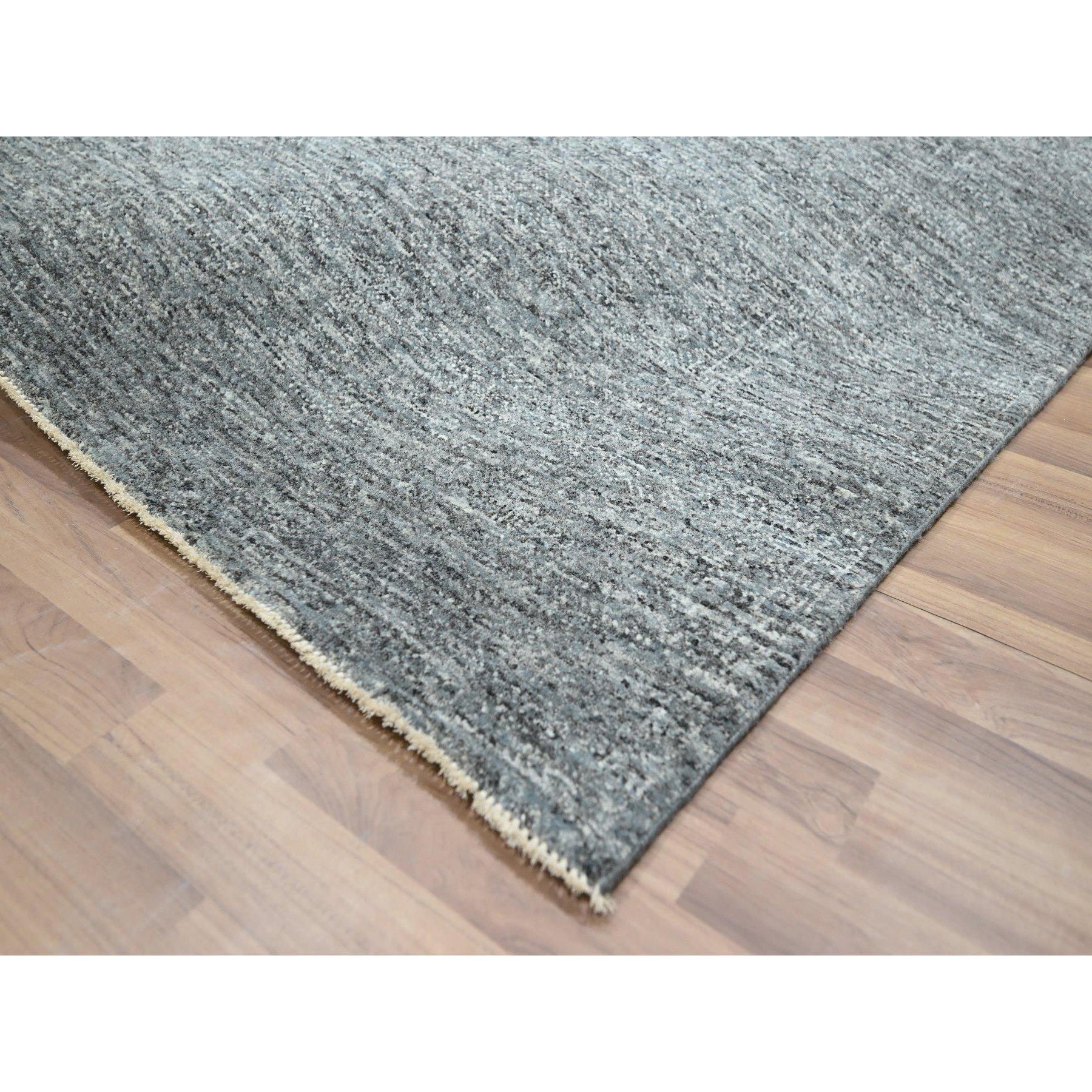 8'3"x10'1" Anchor Gray, Salt and Pepper Design, Tone on Tone, Hand Knotted, 100% Wool, Oriental Rug HR76380 - Image 6