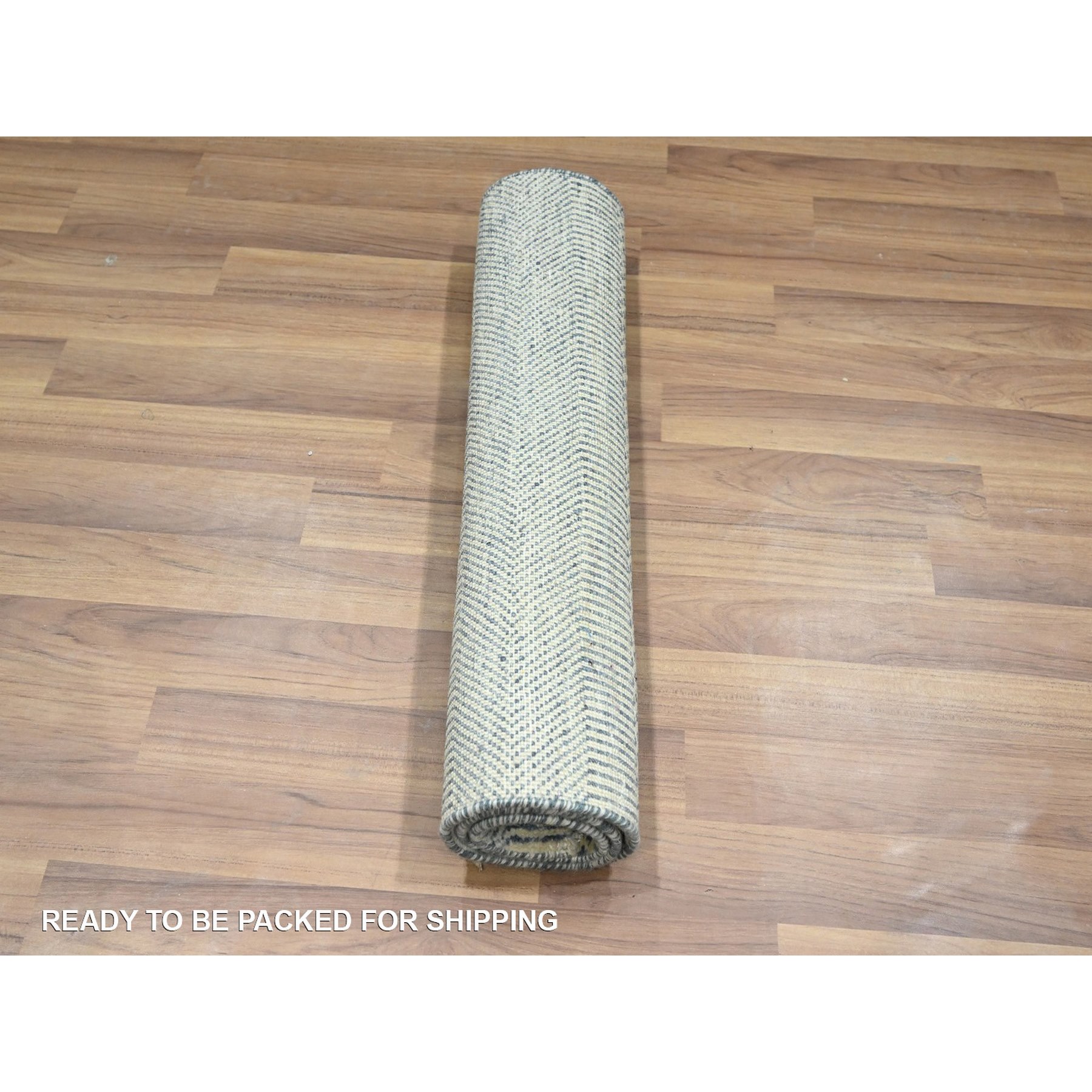 2'x3' Yonder Blue, Hand Knotted, Wool with touch of Silk, Tone on Tone, Lush and Plush, Modern Grass Design, Sample, Mat, Oriental Rug HR76476 - Image 5