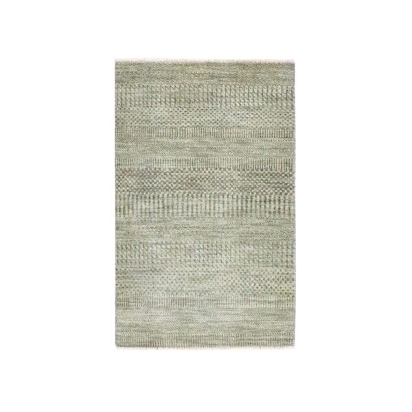 2'x3' Cedar Brown, Hand Knotted, Wool with touch of Silk, Tone on Tone, Lush and Plush, Sample, Modern Grass Design, Mat, Oriental Rug HR76479