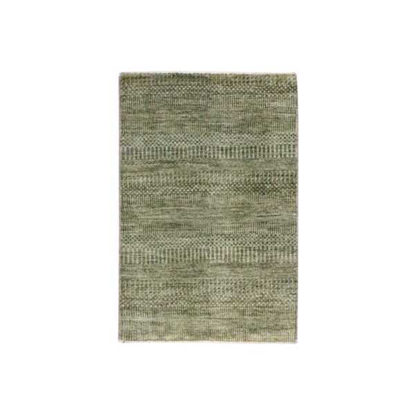 2'x3' Cedar Brown, Modern Grass Design, Lush and Plush, Hand Knotted, Tone on Tone, Wool with touch of Silk, Sample, Mat, Oriental Rug HR76530