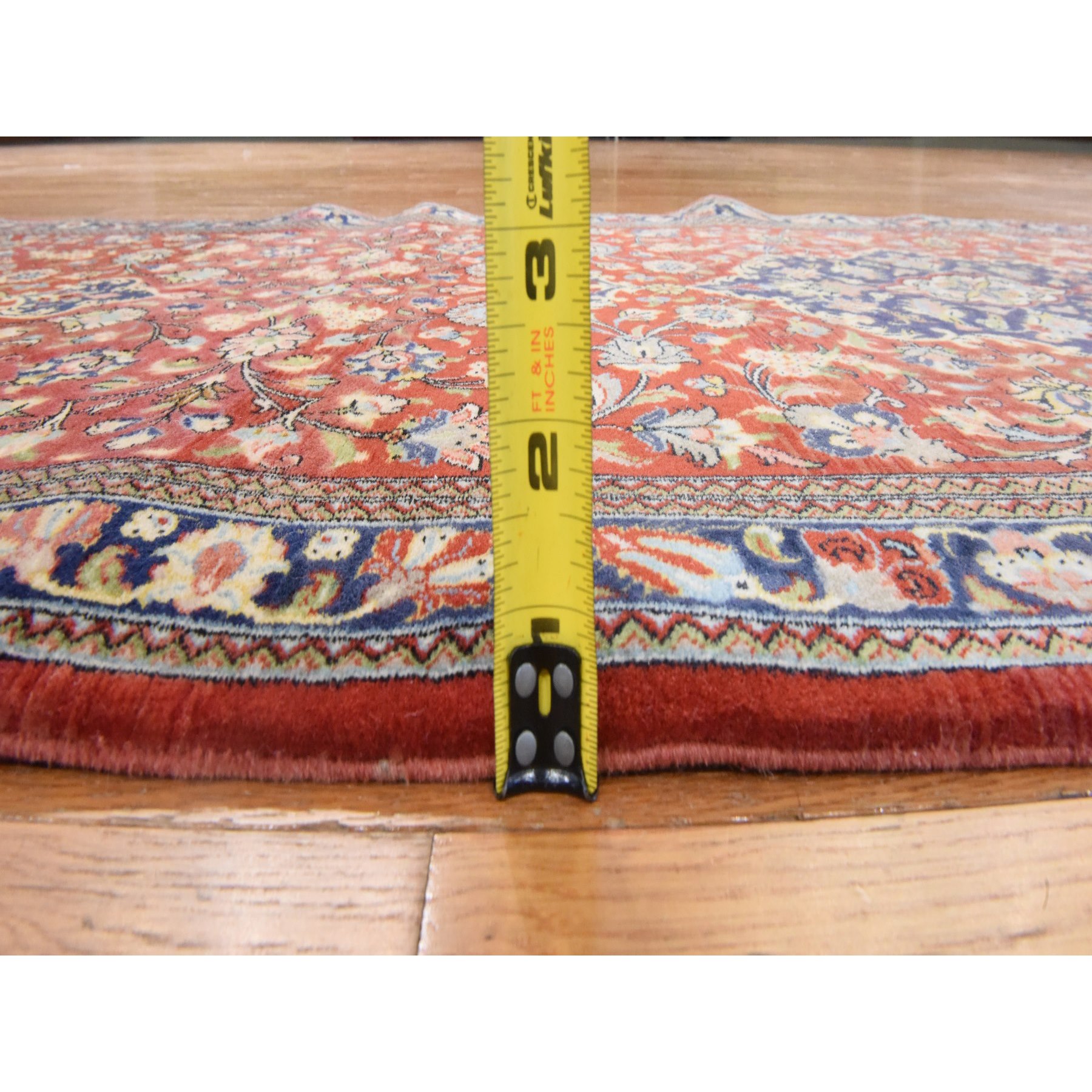 2'8"x16'6" Scarlet Red, New Persian Qum, 250 KPSI, 100% Wool, Dense Weave, Hand Knotted, XL Runner, Oriental Rug HR78440 - Image 4
