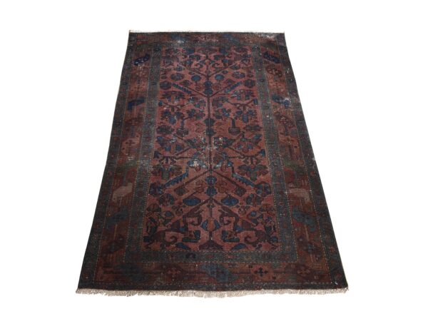 3'3"x5'5" Penny Brown, Antique Persian Lilihan, Shabby Chic, Worn Down, Hand Knotted, 100% Wool, Clean, Sides and Ends Professionally Secured, Oriental Rug HR78483