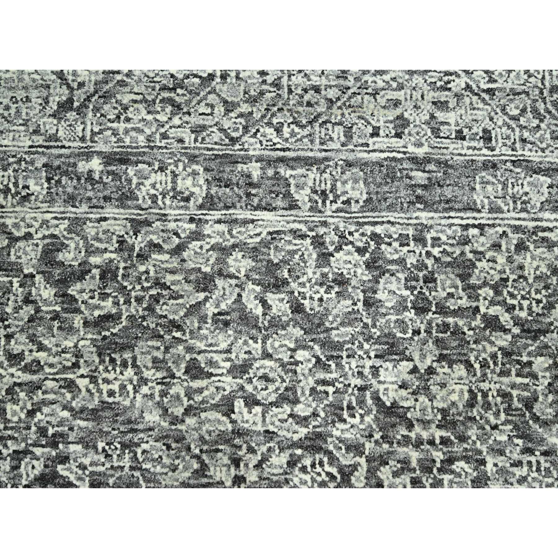 9'x12' Dove Gray, Pre Historic 14th Century Influence, Mamluk Design, Natural Dyes, Hand Knotted, 100% Wool, Oriental Rug HR76553 - Image 8