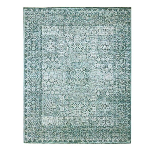 8'x10'1" Turkish Blue, Pre Historic 14th Century Influence, Mamluk Design, Natural Dyes, Hand Knotted, Pure Wool, Oriental Rug HR76559