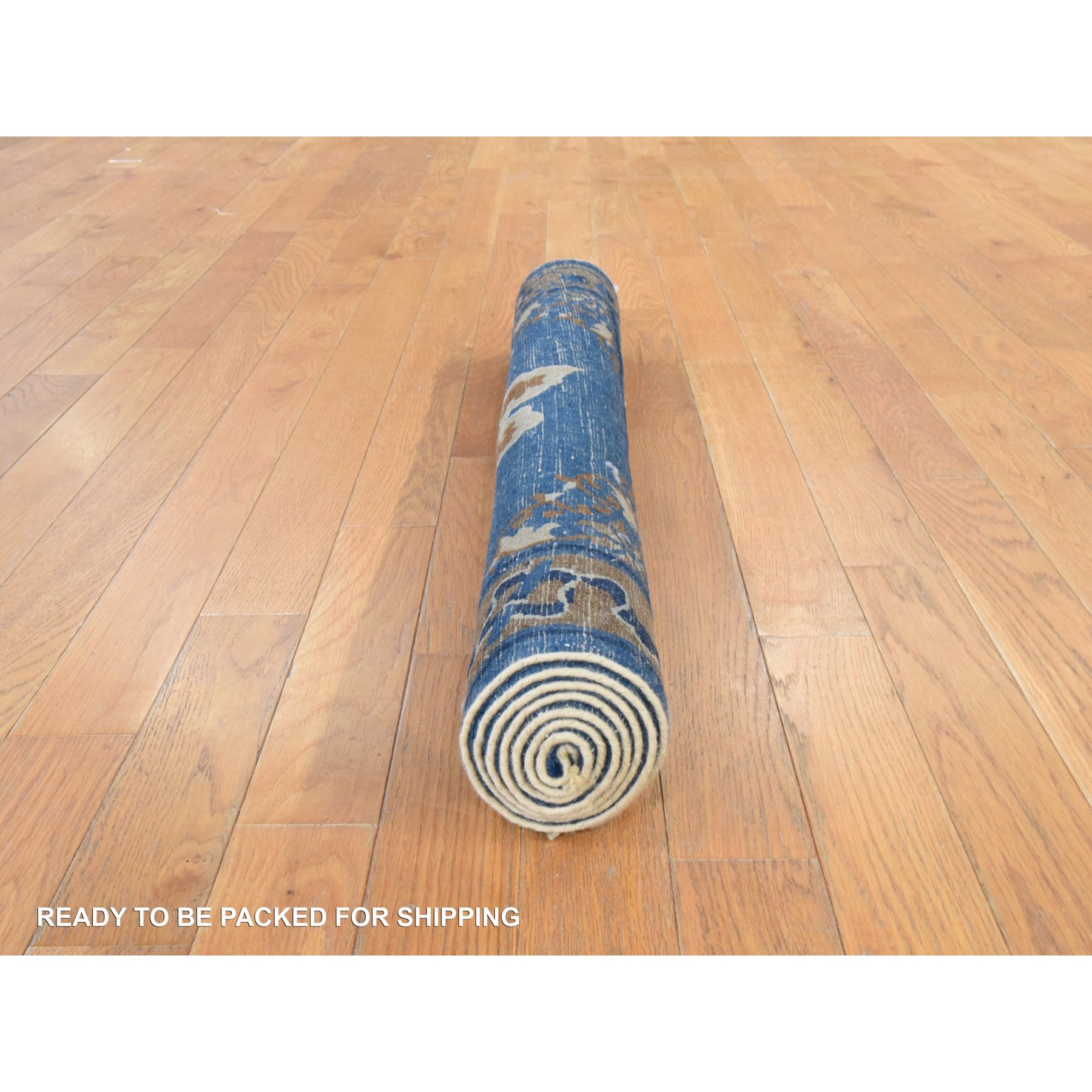 3'x5'6" Imperial Blue, Antique Chinese Peking with a Dragon Center Medallion, Good Condition and Clean, Full Pile and Soft, 100% Wool, Hand Knotted, Oriental Rug HR78478 - Image 6