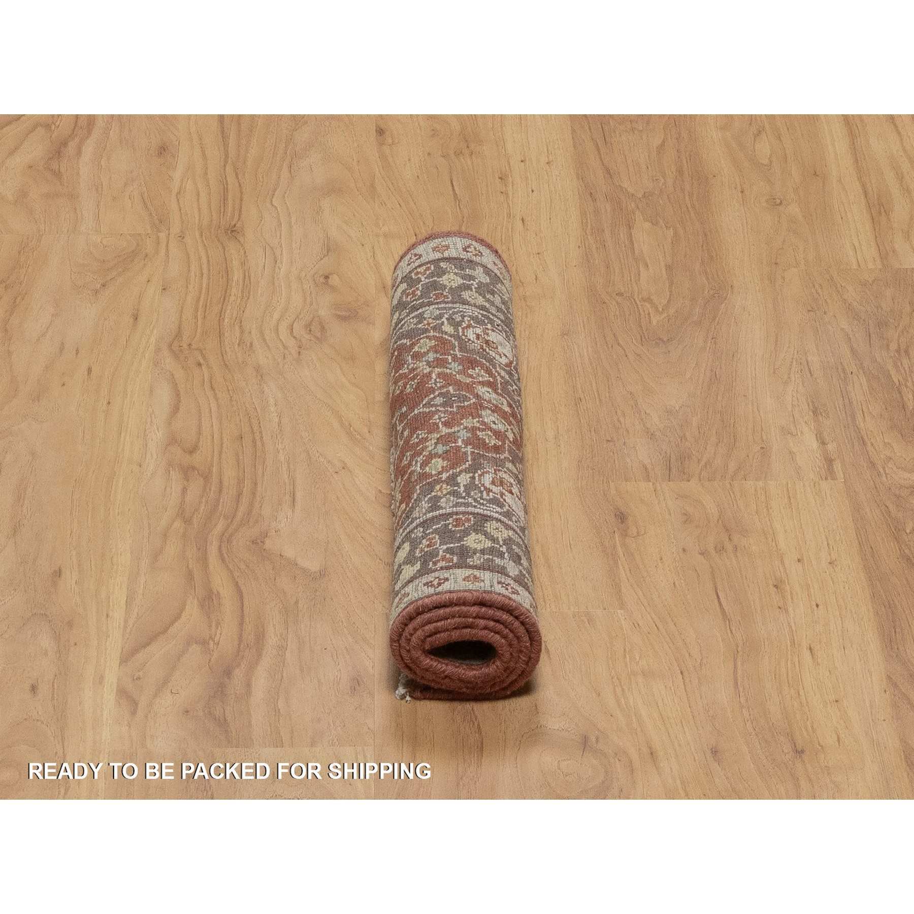 2'x3'1" Auburn Red, Antiqued Tabriz with Haji Jalili Design, Hand Knotted, 100% Wool, Vegetable Dyes, Soft Pile, Denser Weave, Sample, Mat, Oriental Rug HR91489 - Image 6