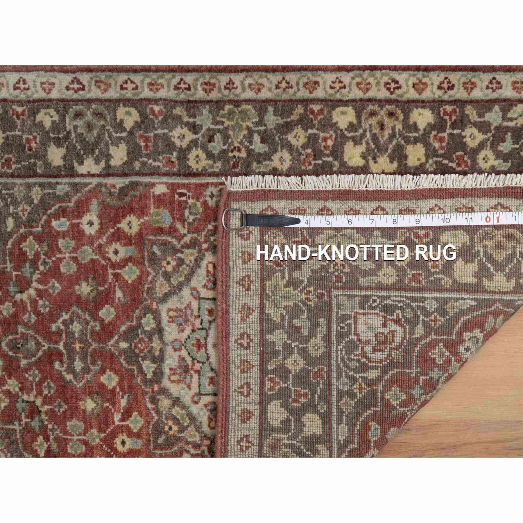 2'x3'1" Auburn Red, Antiqued Tabriz with Haji Jalili Design, Hand Knotted, 100% Wool, Vegetable Dyes, Soft Pile, Denser Weave, Sample, Mat, Oriental Rug HR91489 - Image 8