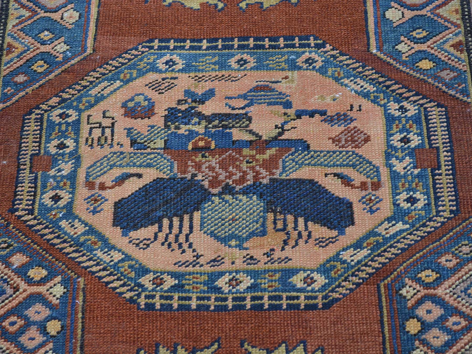 3'7"x14'2" Rust Red Antique North West Persian Even Wear Wide Runner Oriental Rug HR27175 - Image 4