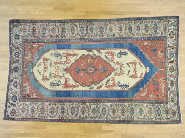 8'4"x14' Red Original Antique Persian Bakshaish Good Cond Gallery Size Rug HR34427