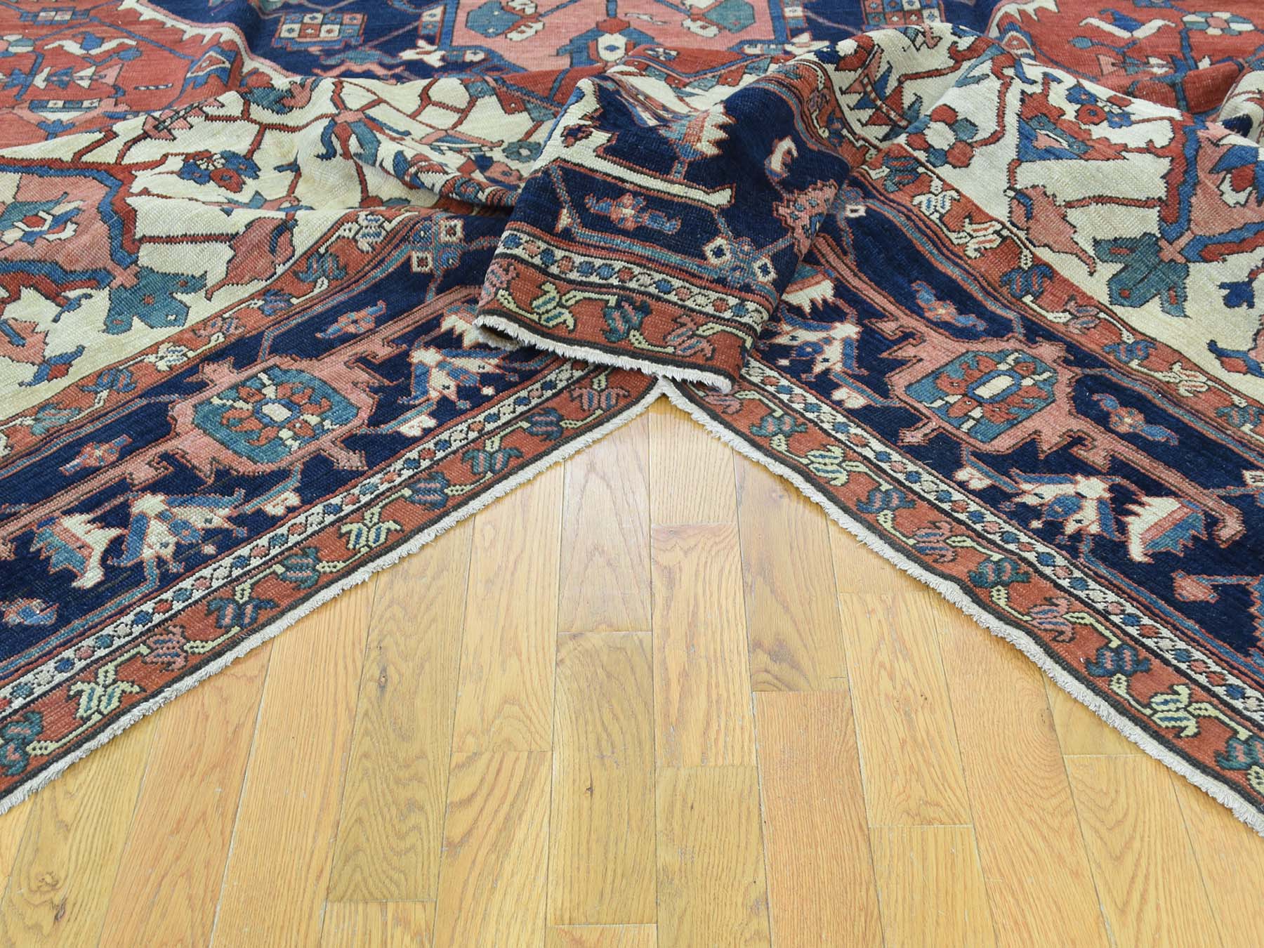9'10"x13'5" Red Antique Persian Serapi Good Cond Hand-Knotted Oriental Rug HR35433 - Image 6
