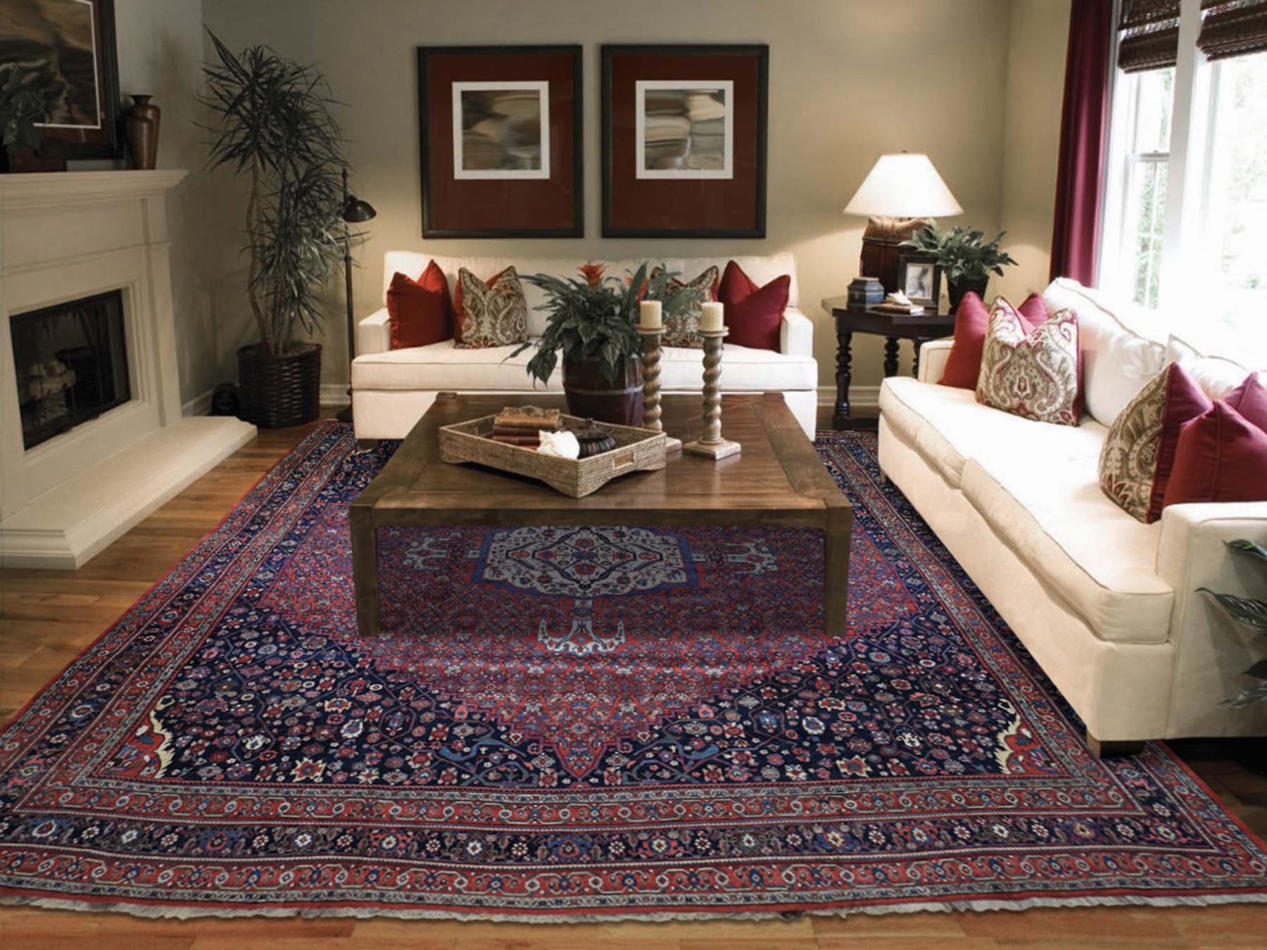 14'6"x19' Red Antique Persian Bijar Pure Wool Exc Condition Oversize Pure Wool Hand-Knotted Oriental Rug HR44876 - Image 2