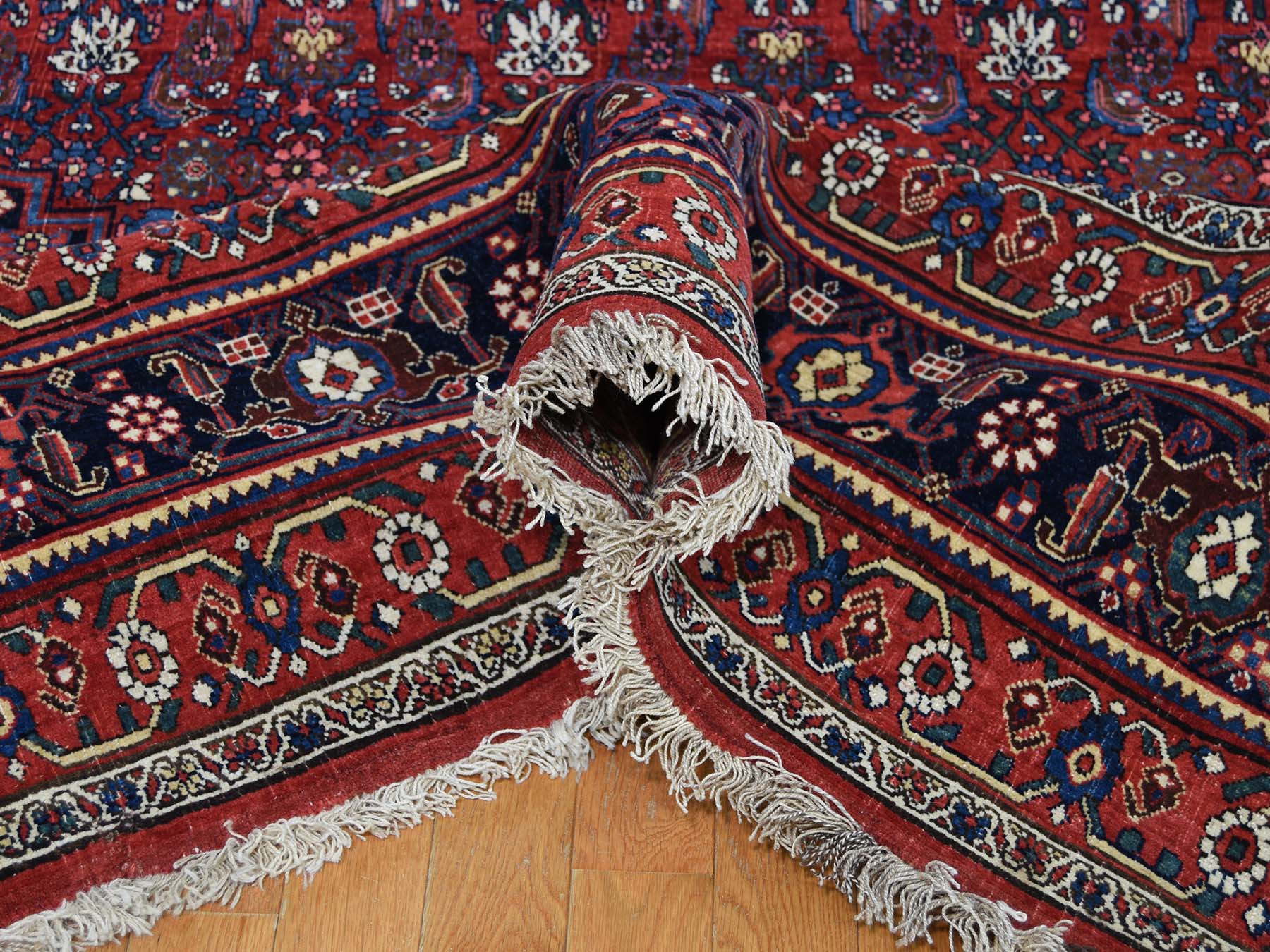 14'6"x19' Red Antique Persian Bijar Pure Wool Exc Condition Oversize Pure Wool Hand-Knotted Oriental Rug HR44876 - Image 6