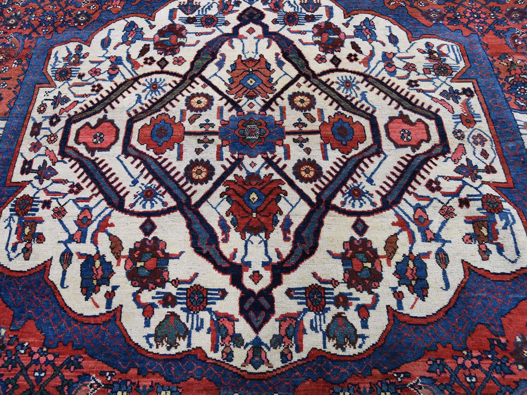 14'6"x19' Red Antique Persian Bijar Pure Wool Exc Condition Oversize Pure Wool Hand-Knotted Oriental Rug HR44876 - Image 9