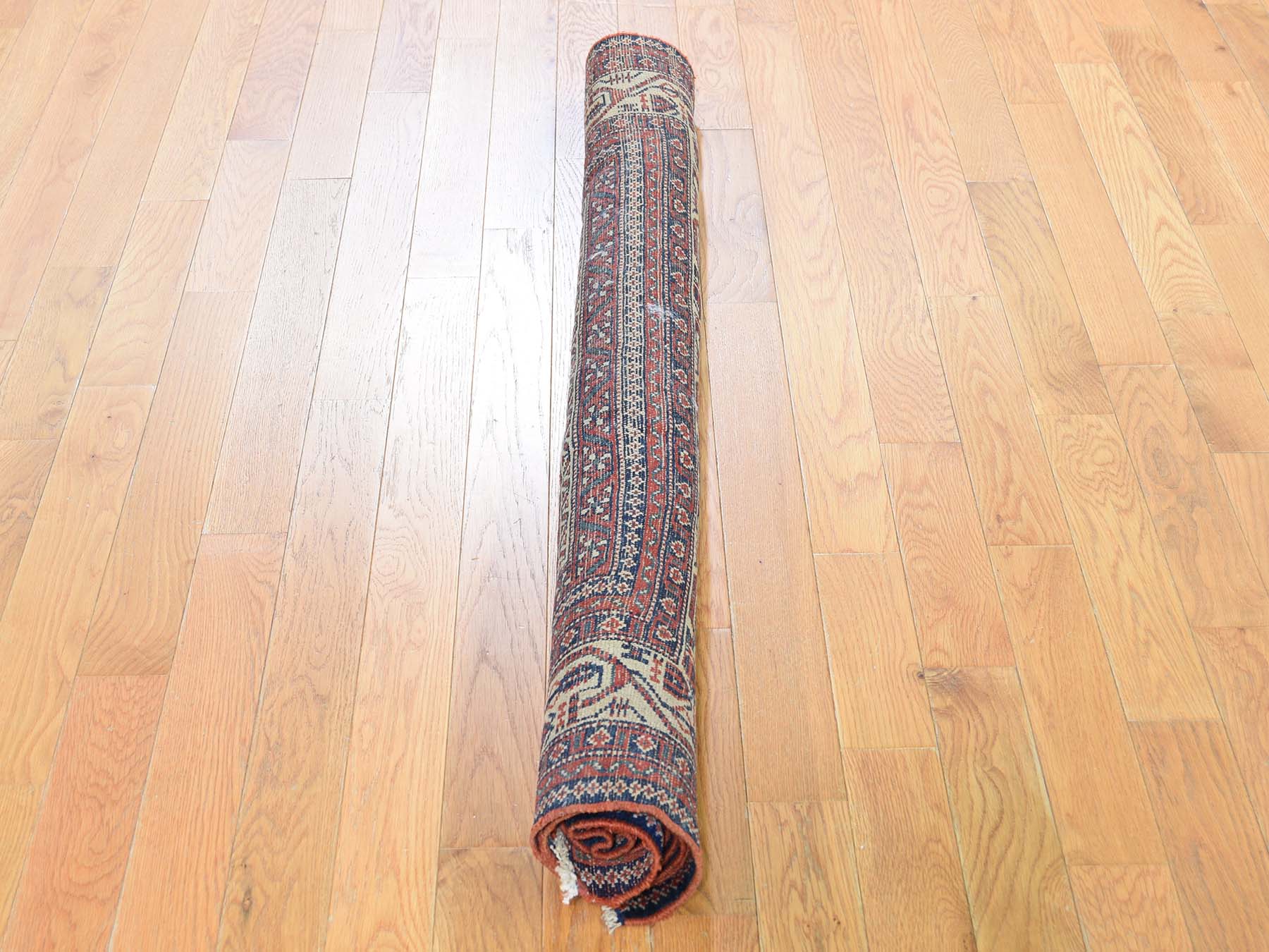 4'5"x6'5" Brown Antique Persian Seraband Good Condition Even Wear Pure Wool Hand-Knotted Oriental Rug HR46195 - Image 5