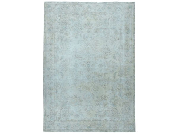 6'3"x9'5" Vintage White Wash Tabriz Worn Wool Hand-Knotted Oriental Rug HR50739
