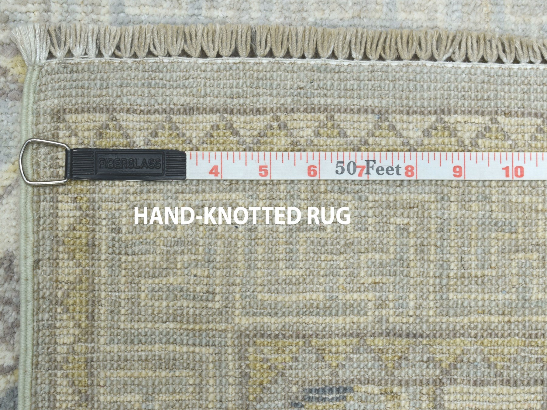 2'9"x9'2" White Wash Peshawar Pure Wool Hand-Knotted Runner Oriental Rug HR51126 - Image 6